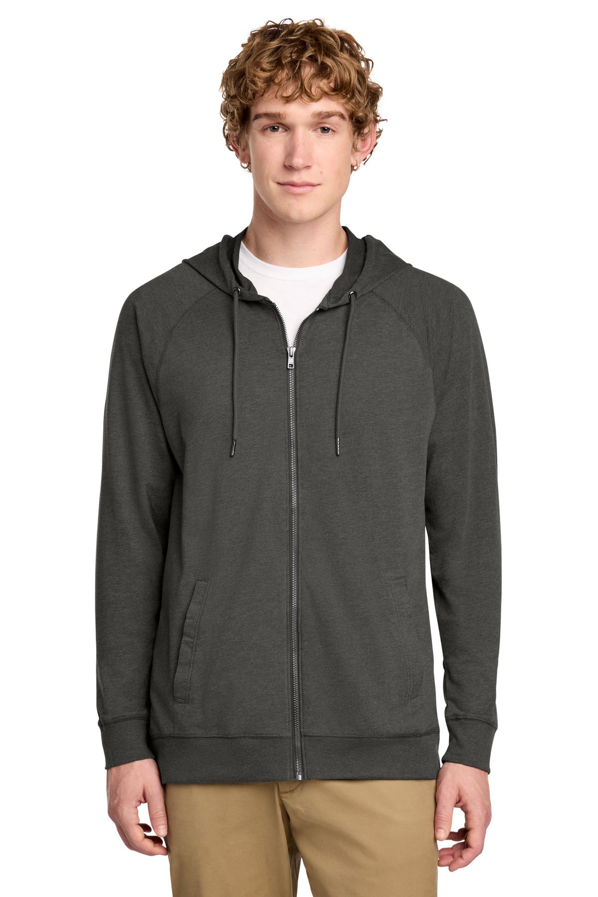 Custom Embroidery or DTF Print - District ® Featherweight French Terry ™ Full-Zip Hoodie DT573
