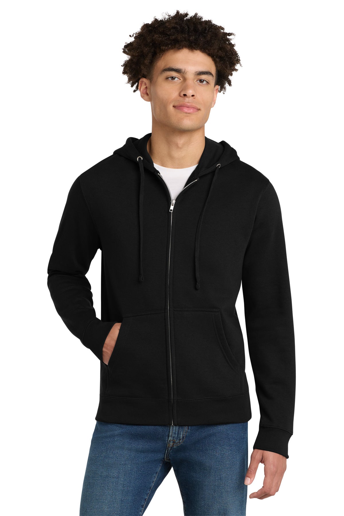 Custom Embroidery or DTF Print - District ® V.I.T. ™ Fleece Full-Zip Hoodie DT6102