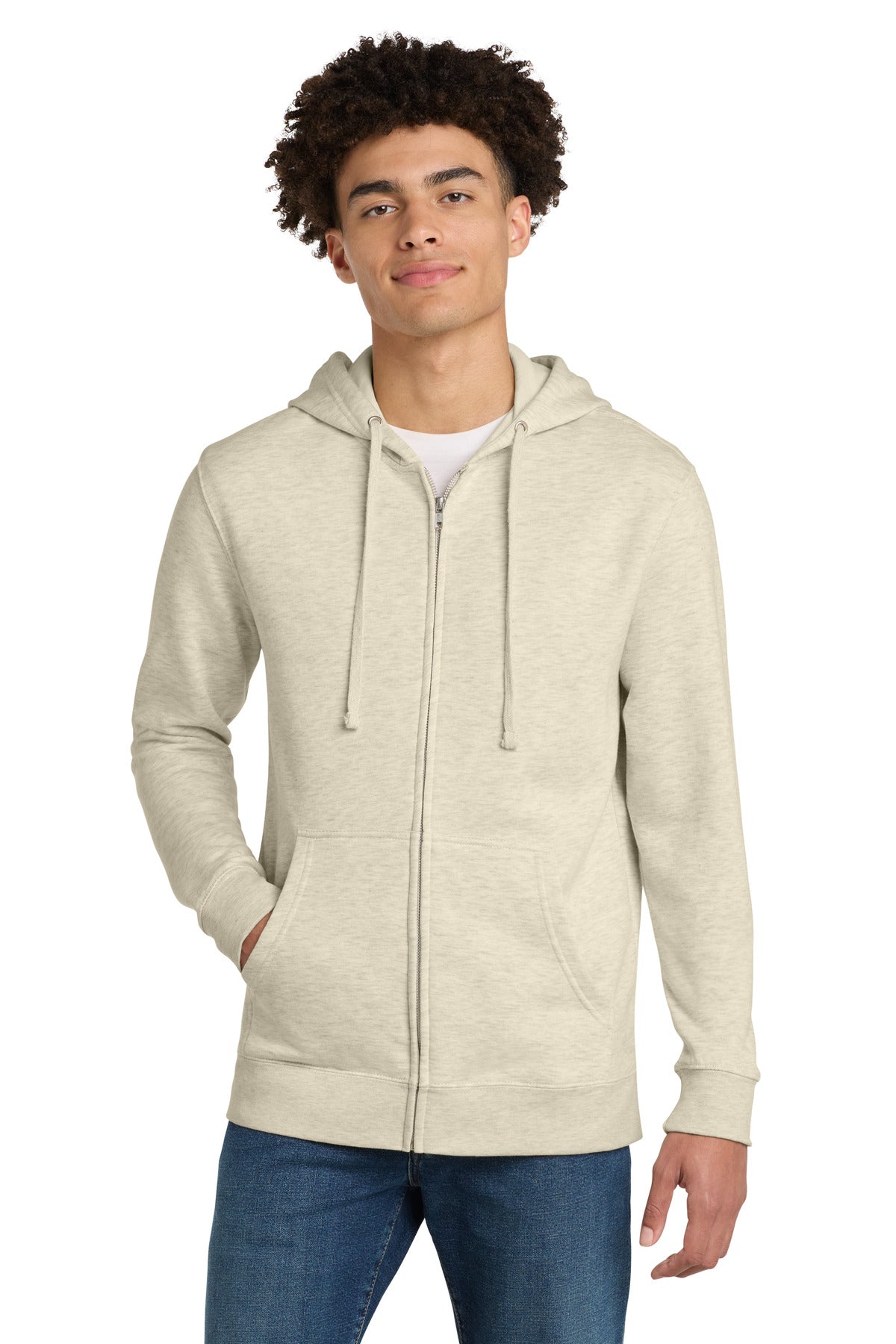 Custom Embroidery or DTF Print - District ® V.I.T. ™ Fleece Full-Zip Hoodie DT6102