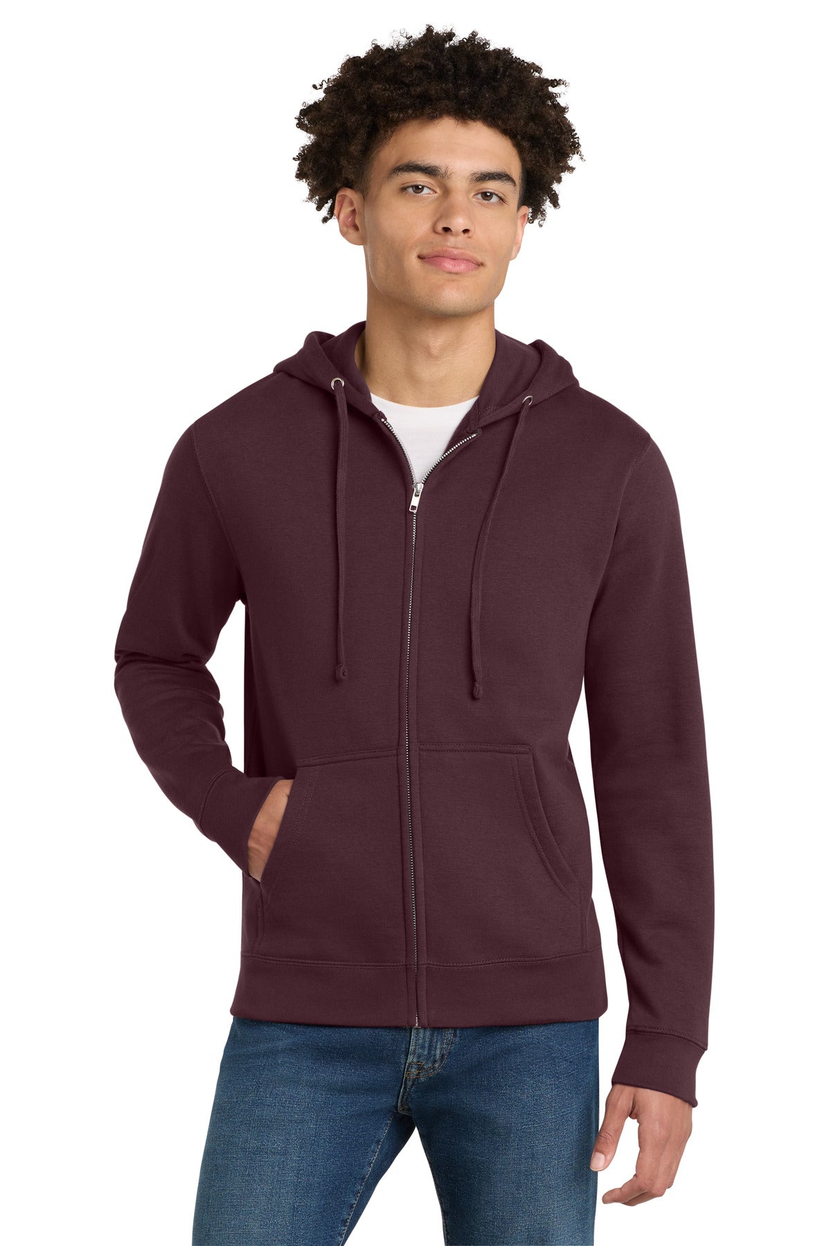Custom Embroidery or DTF Print - District ® V.I.T. ™ Fleece Full-Zip Hoodie DT6102