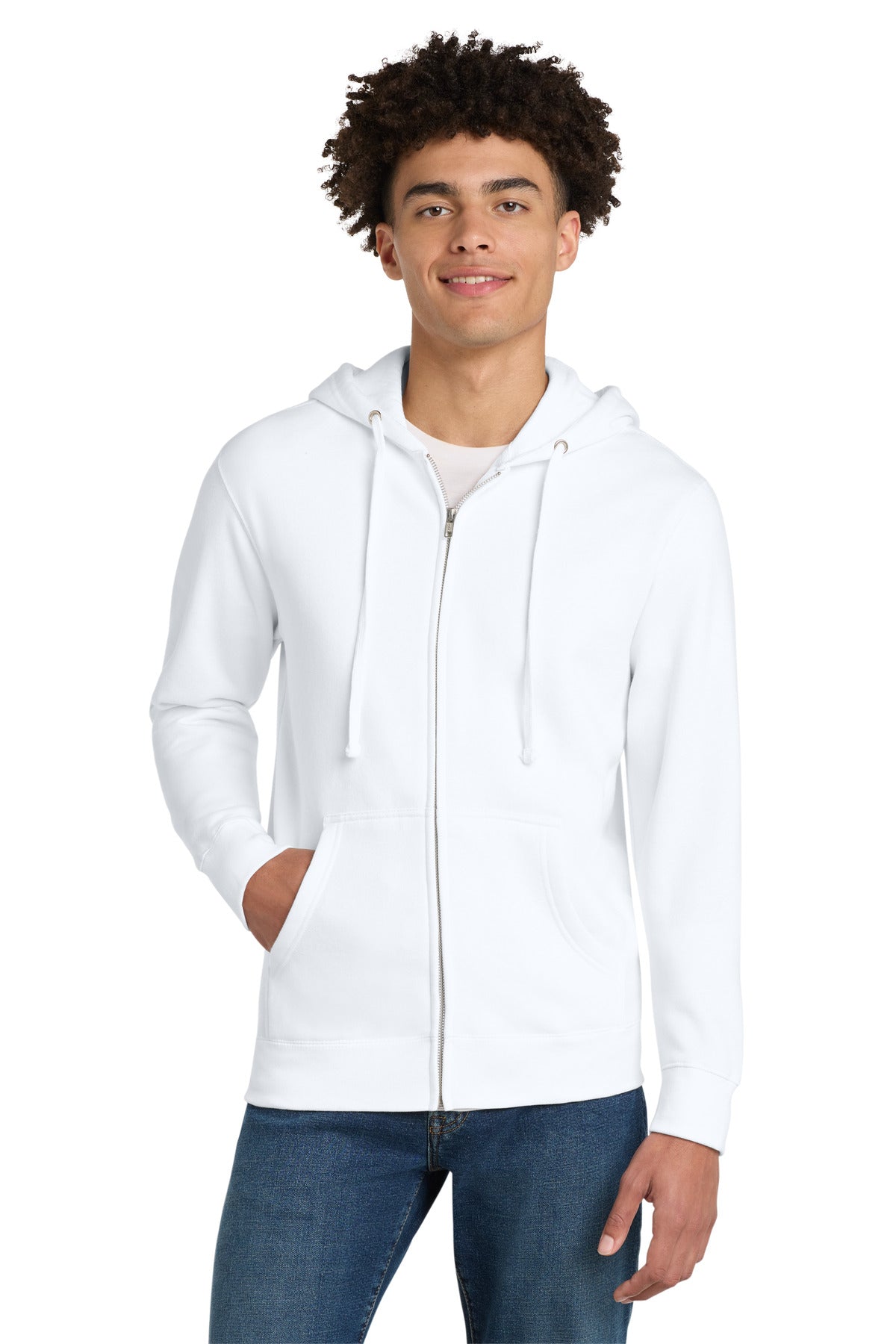 Custom Embroidery or DTF Print - District ® V.I.T. ™ Fleece Full-Zip Hoodie DT6102