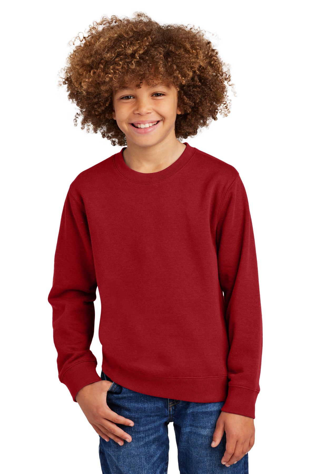 Custom Embroidery or DTF Print - District ® Youth V.I.T. ™ Fleece Crew DT6104Y