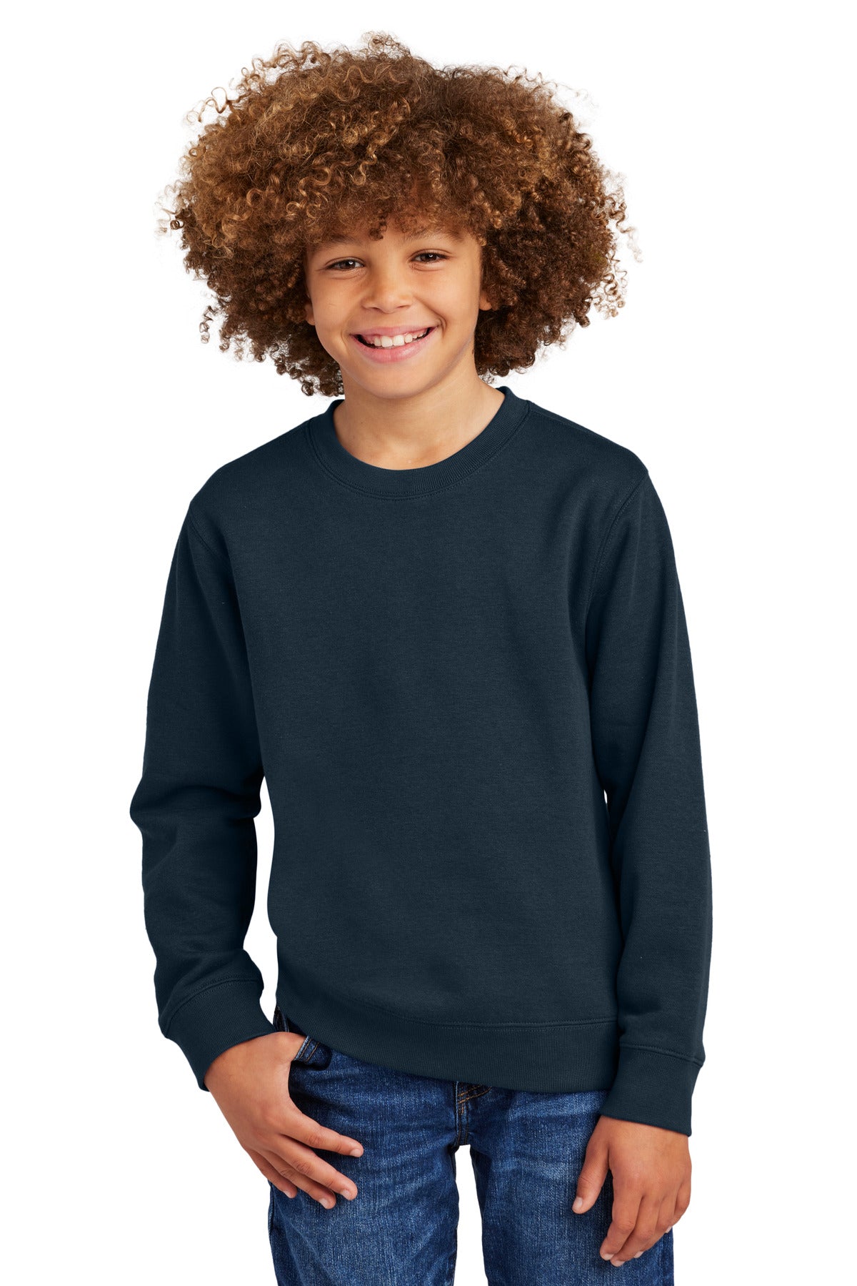 Custom Embroidery or DTF Print - District ® Youth V.I.T. ™ Fleece Crew DT6104Y