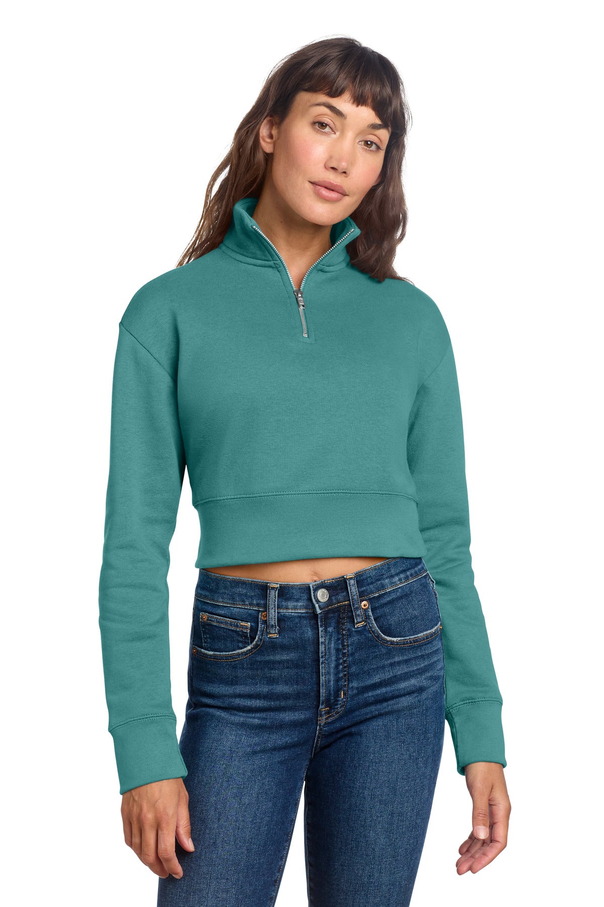 Custom Embroidery or DTF Print - District ® Women's V.I.T. ™ Fleece 1/2-Zip DT6111