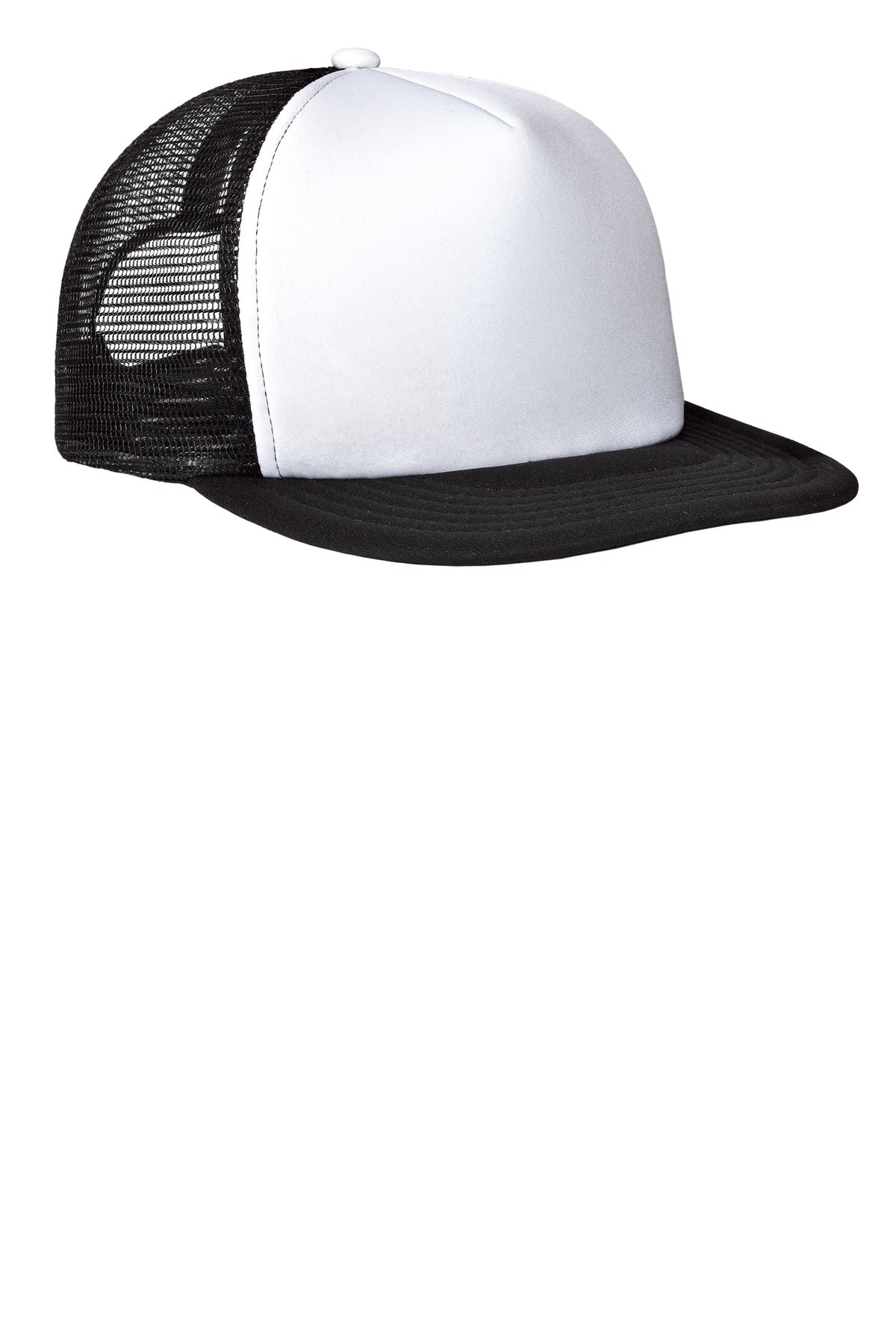 Custom Embroidery or DTF Print - District ® Flat Bill Snapback Trucker Cap. DT624