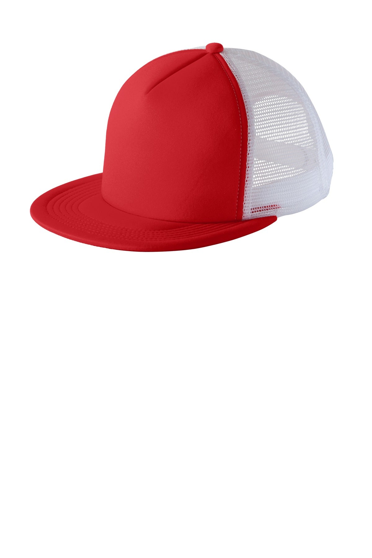 Custom Embroidery or DTF Print - District ® Flat Bill Snapback Trucker Cap. DT624