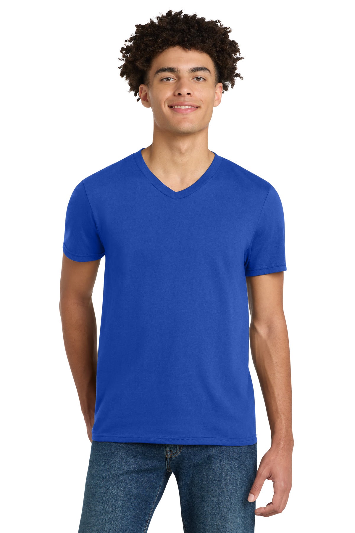Custom Embroidery or DTF Print - District ® Very Important Tee ® V-Neck. DT6500
