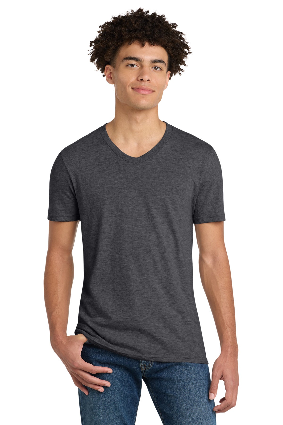 Custom Embroidery or DTF Print - District ® Very Important Tee ® V-Neck. DT6500