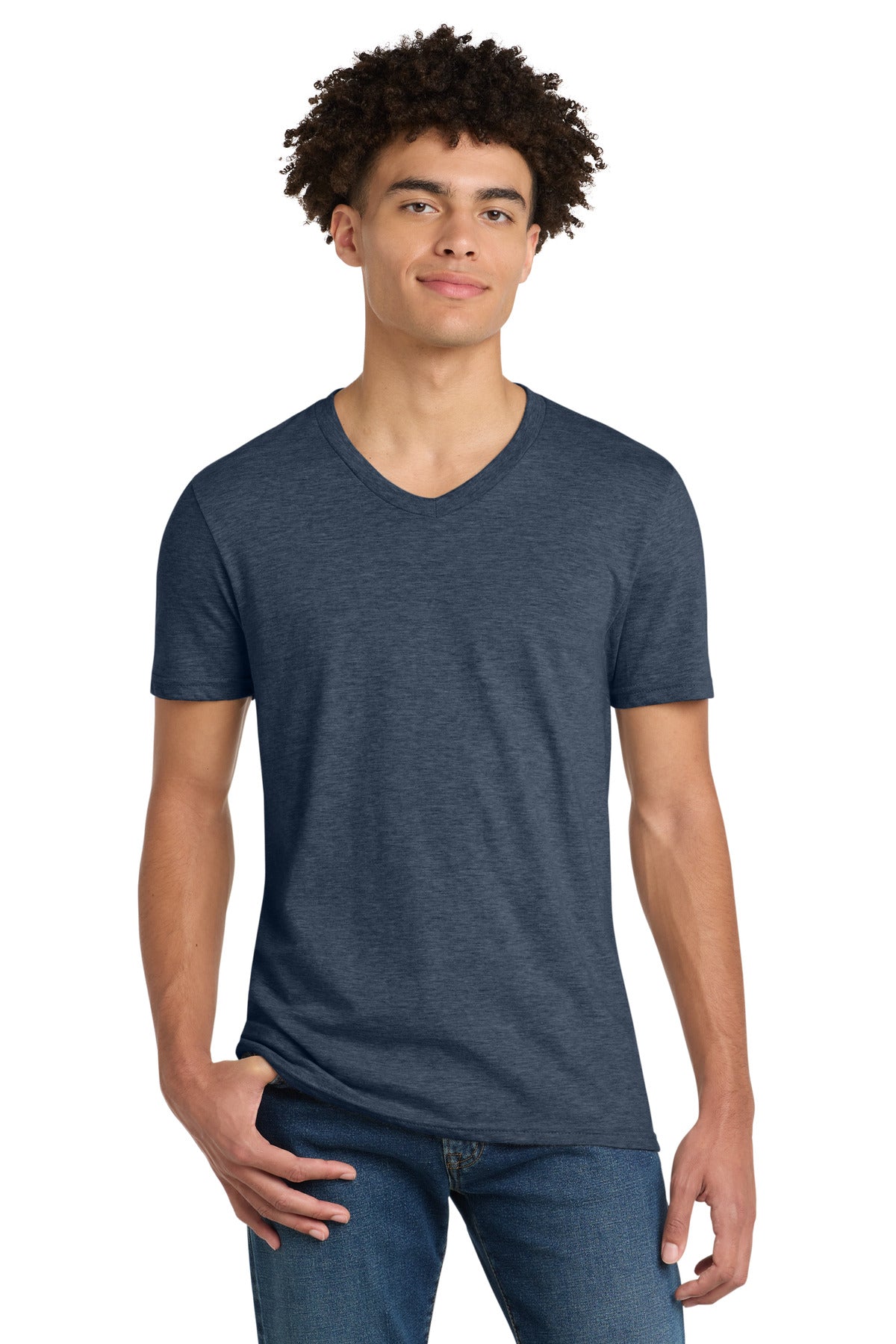 Custom Embroidery or DTF Print - District ® Very Important Tee ® V-Neck. DT6500
