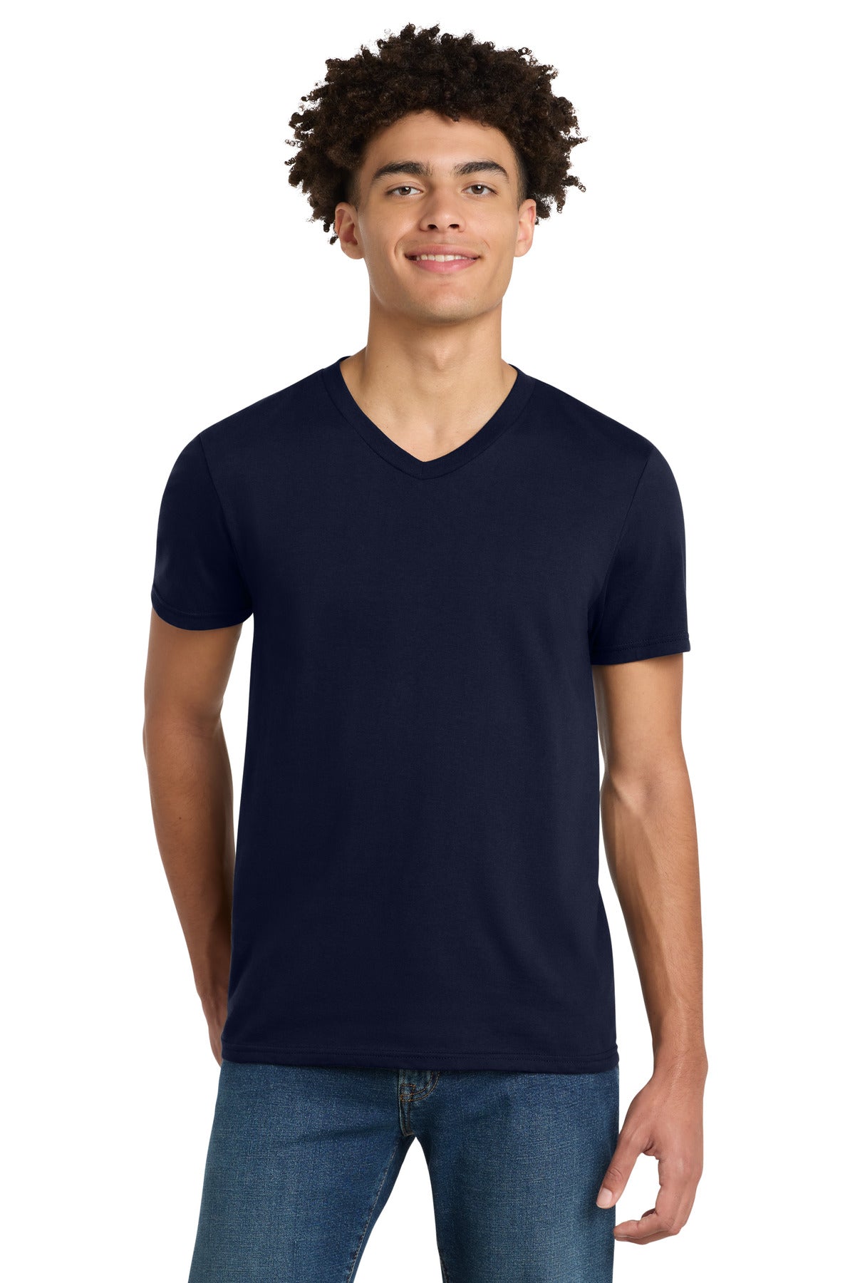 Custom Embroidery or DTF Print - District ® Very Important Tee ® V-Neck. DT6500
