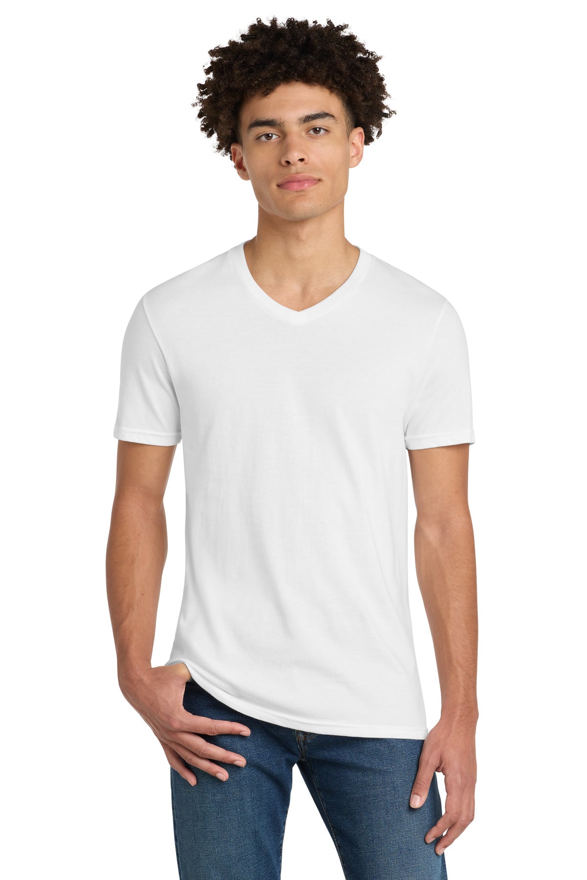 Custom Embroidery or DTF Print - District ® Very Important Tee ® V-Neck. DT6500