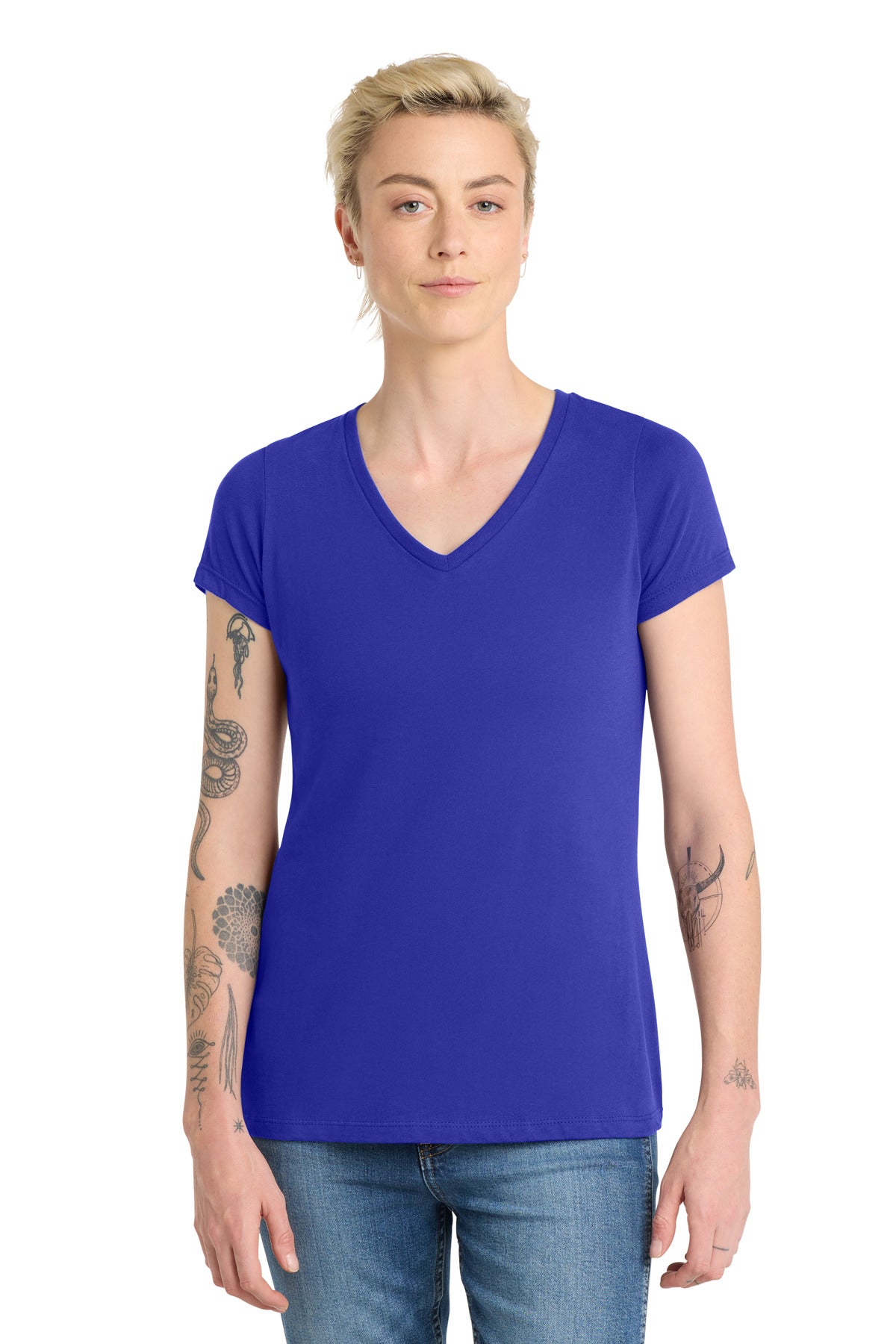 Custom Embroidery or DTF Print - District ® Women's Very Important Tee ® V-Neck. DT6503