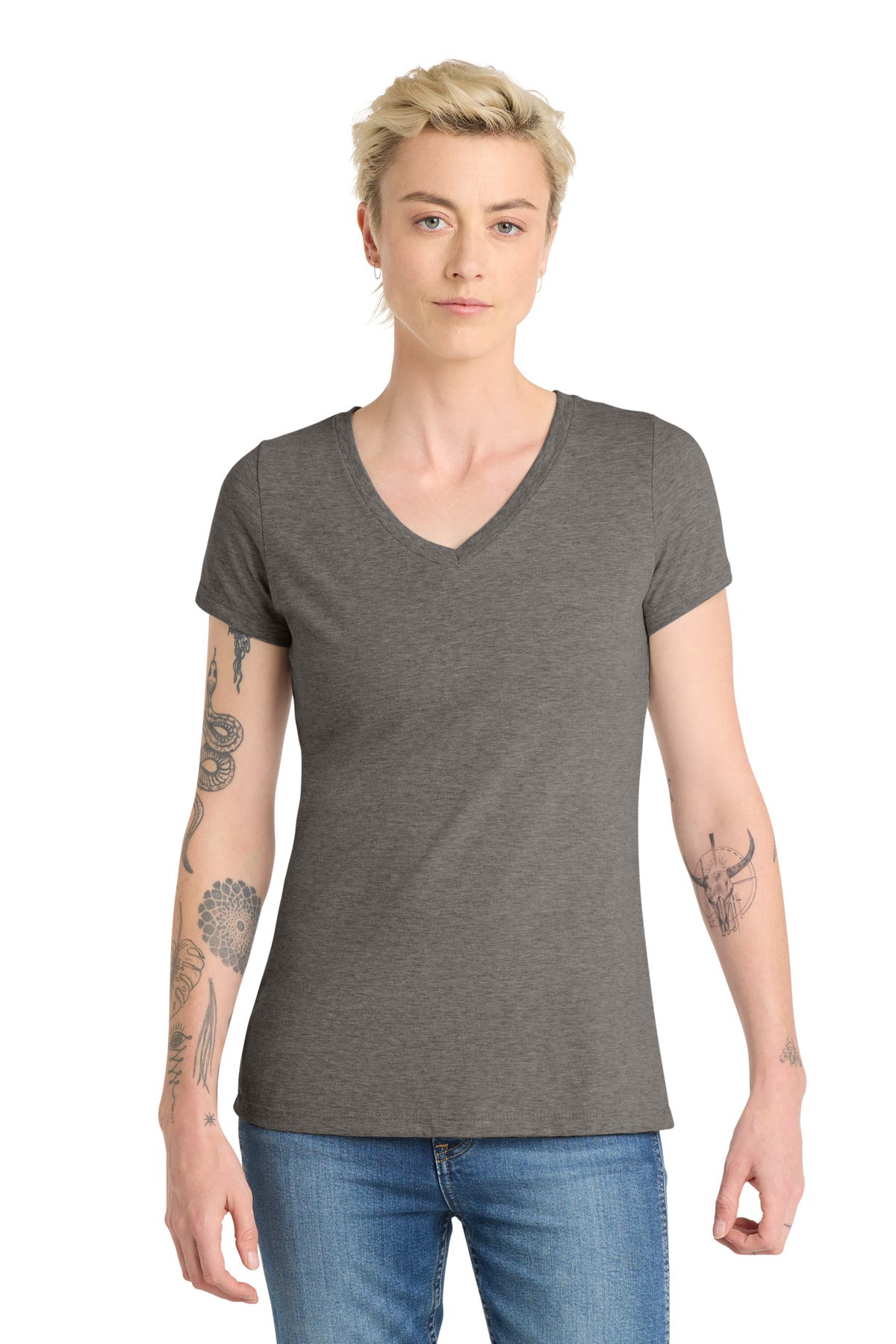 Custom Embroidery or DTF Print - District ® Women's Very Important Tee ® V-Neck. DT6503