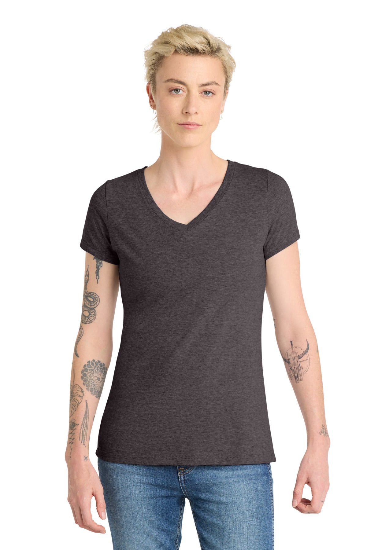 Custom Embroidery or DTF Print - District ® Women's Very Important Tee ® V-Neck. DT6503