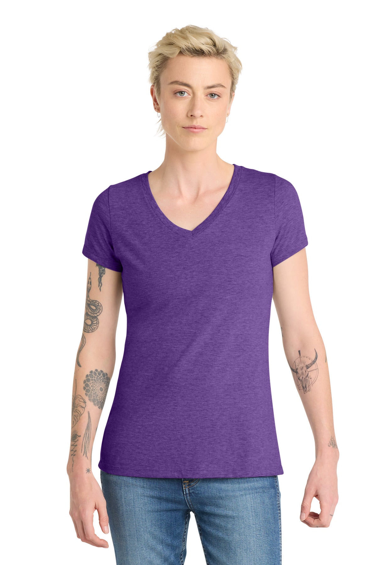 Custom Embroidery or DTF Print - District ® Women's Very Important Tee ® V-Neck. DT6503