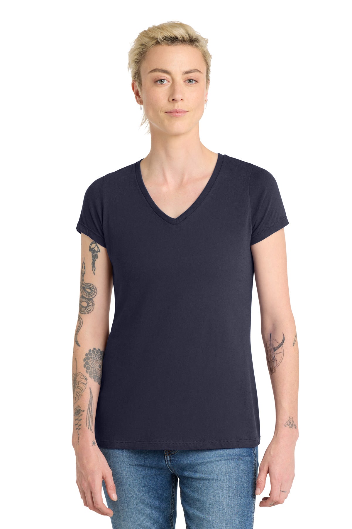 Custom Embroidery or DTF Print - District ® Women's Very Important Tee ® V-Neck. DT6503