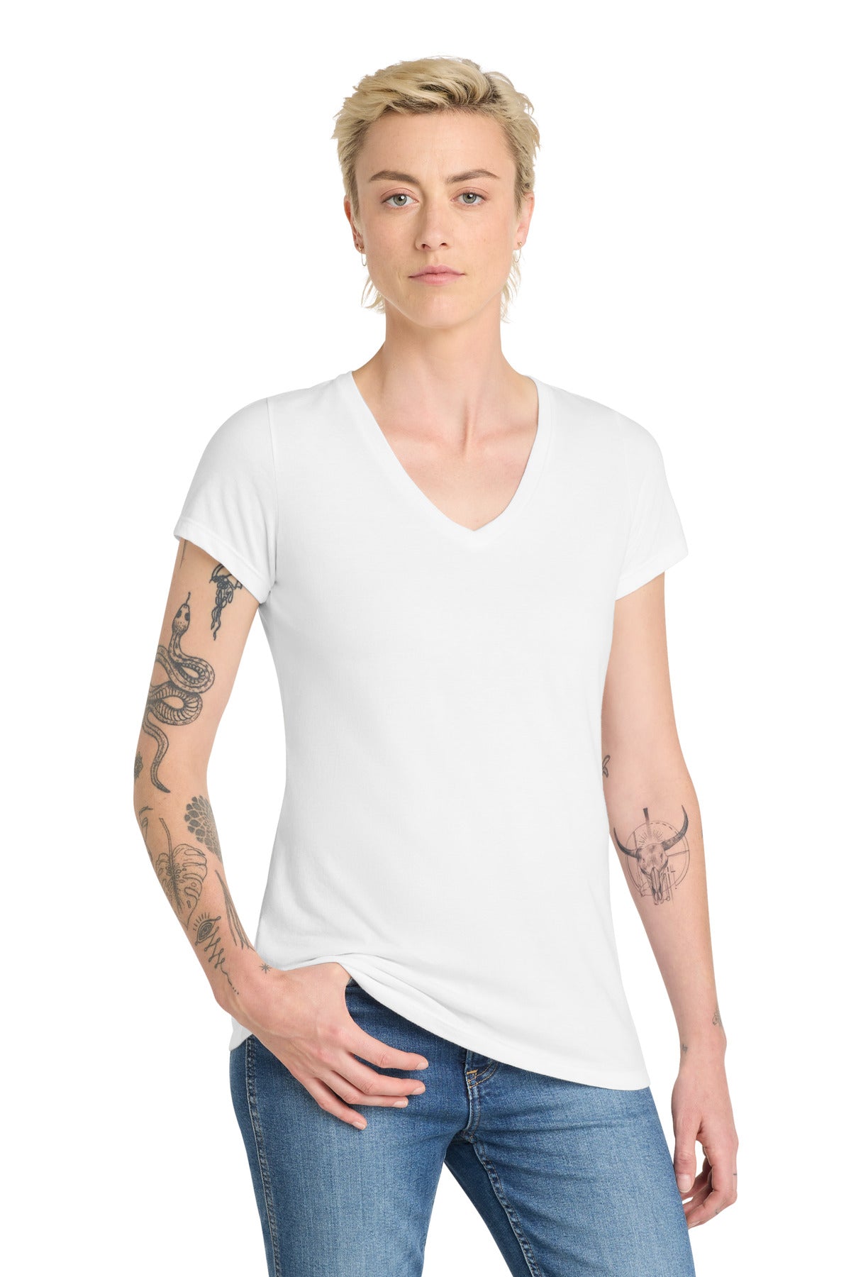 Custom Embroidery or DTF Print - District ® Women's Very Important Tee ® V-Neck. DT6503