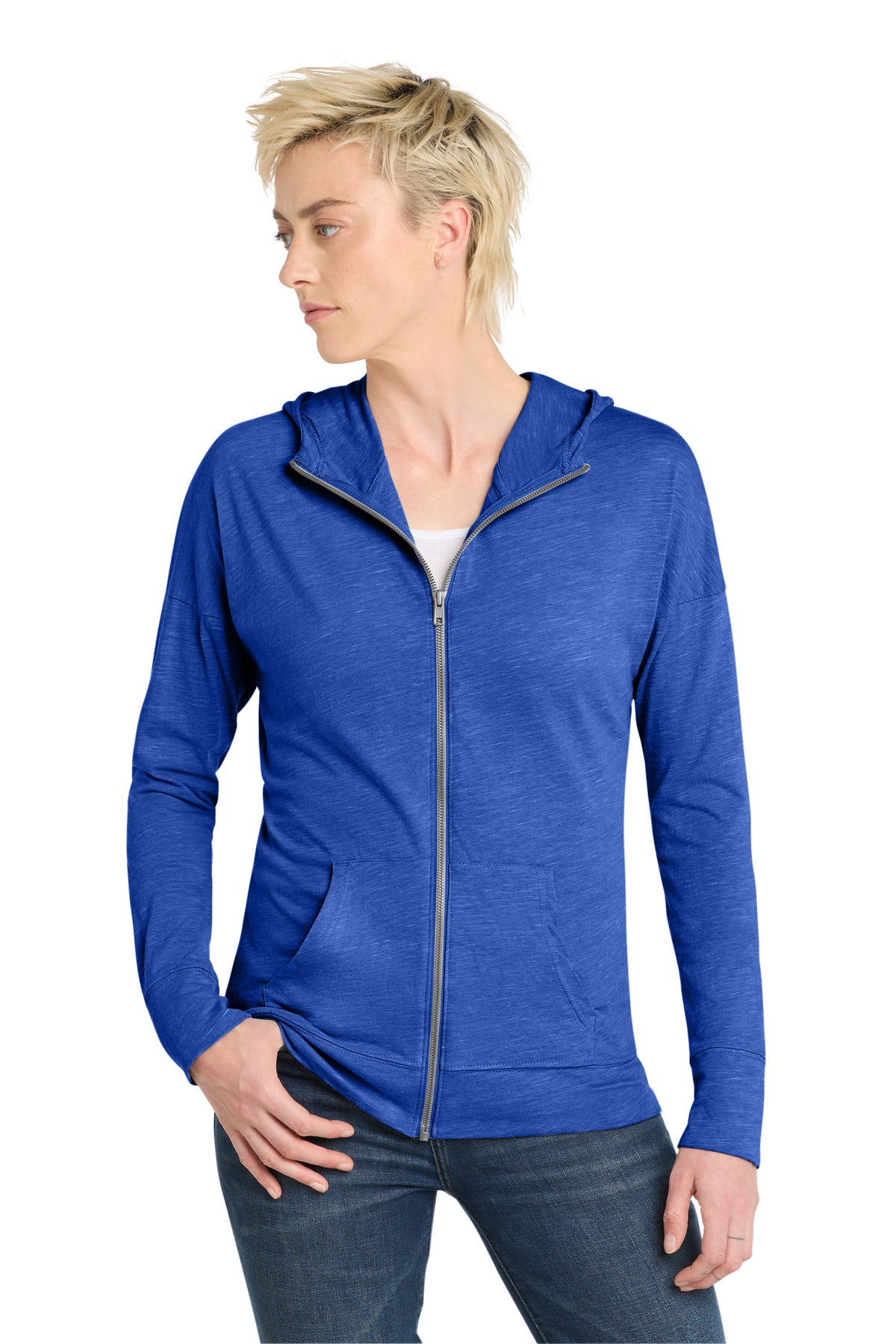 Custom Embroidery or DTF Print - District ® Women's Medal Full-Zip Hoodie. DT665