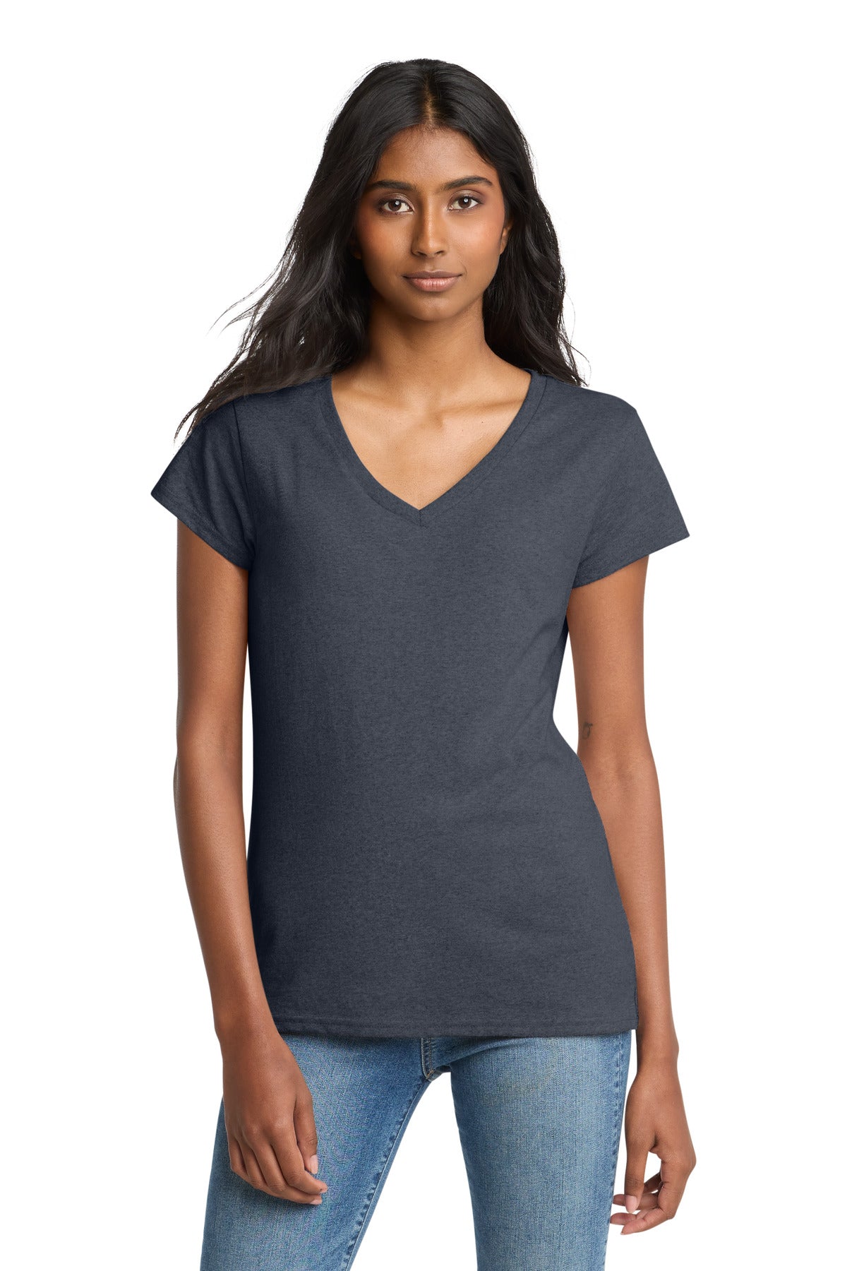 Custom Embroidery or DTF Print - District ® Women's Re-Tee ™ V-Neck DT8001