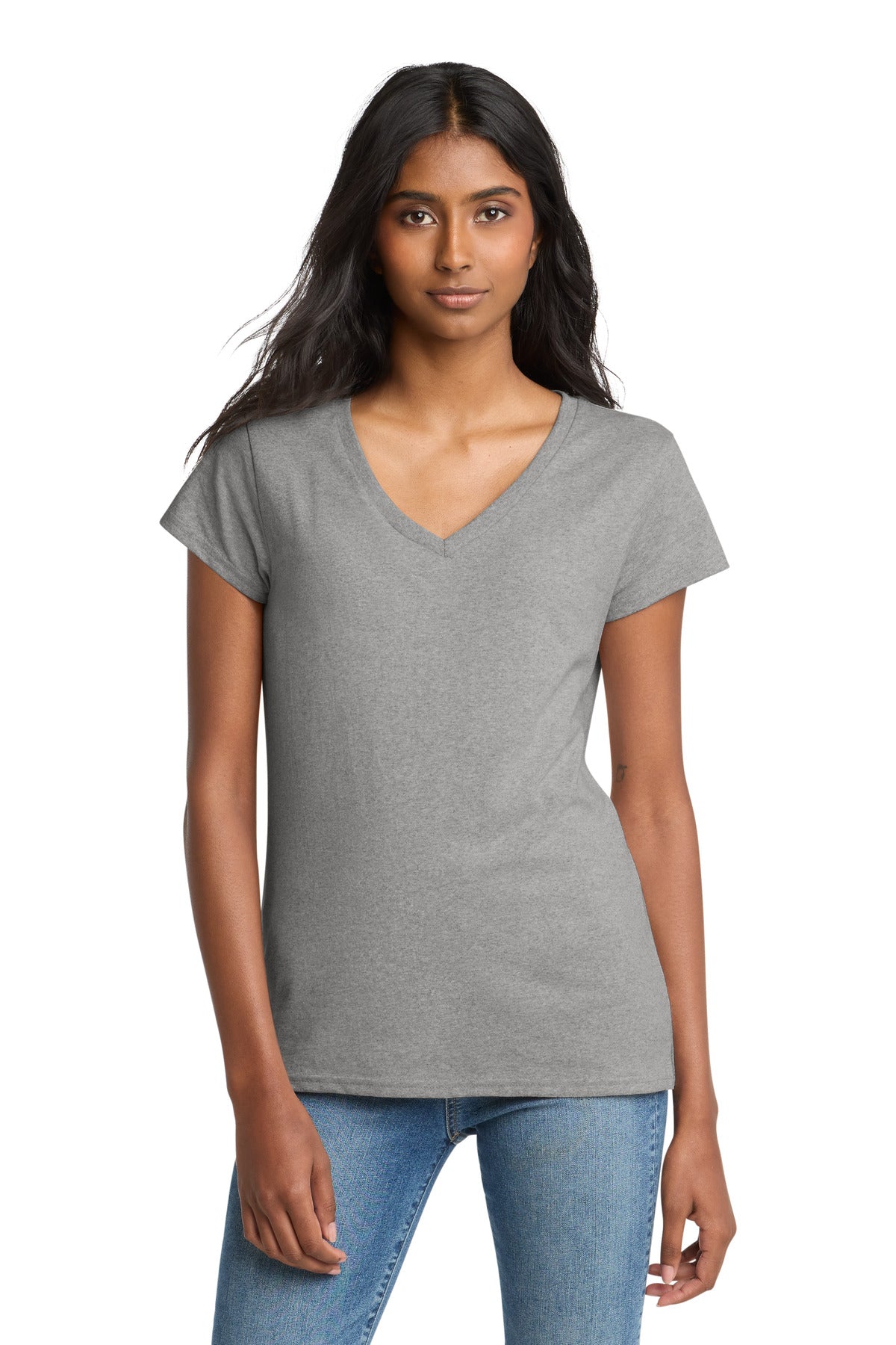 Custom Embroidery or DTF Print - District ® Women's Re-Tee ™ V-Neck DT8001
