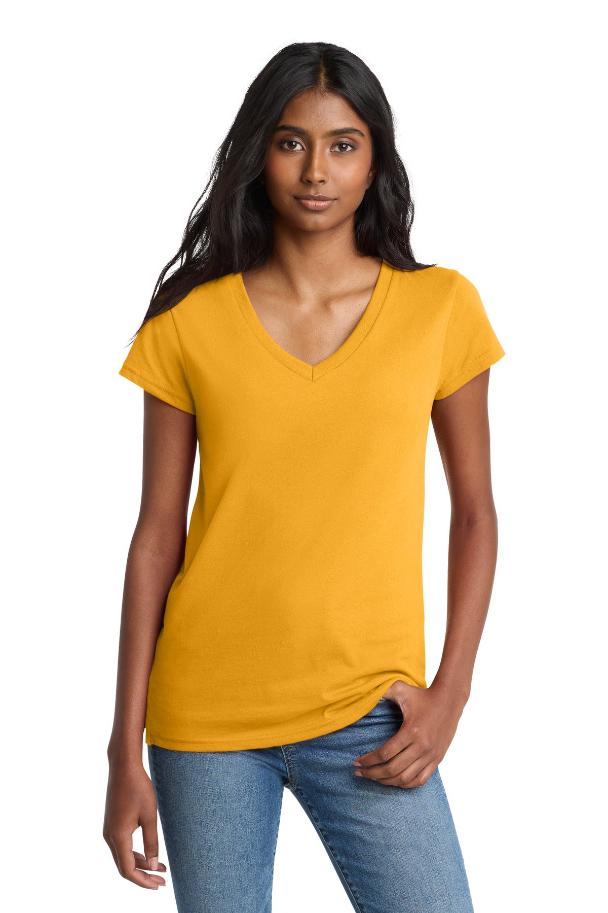 Custom Embroidery or DTF Print - District ® Women's Re-Tee ™ V-Neck DT8001