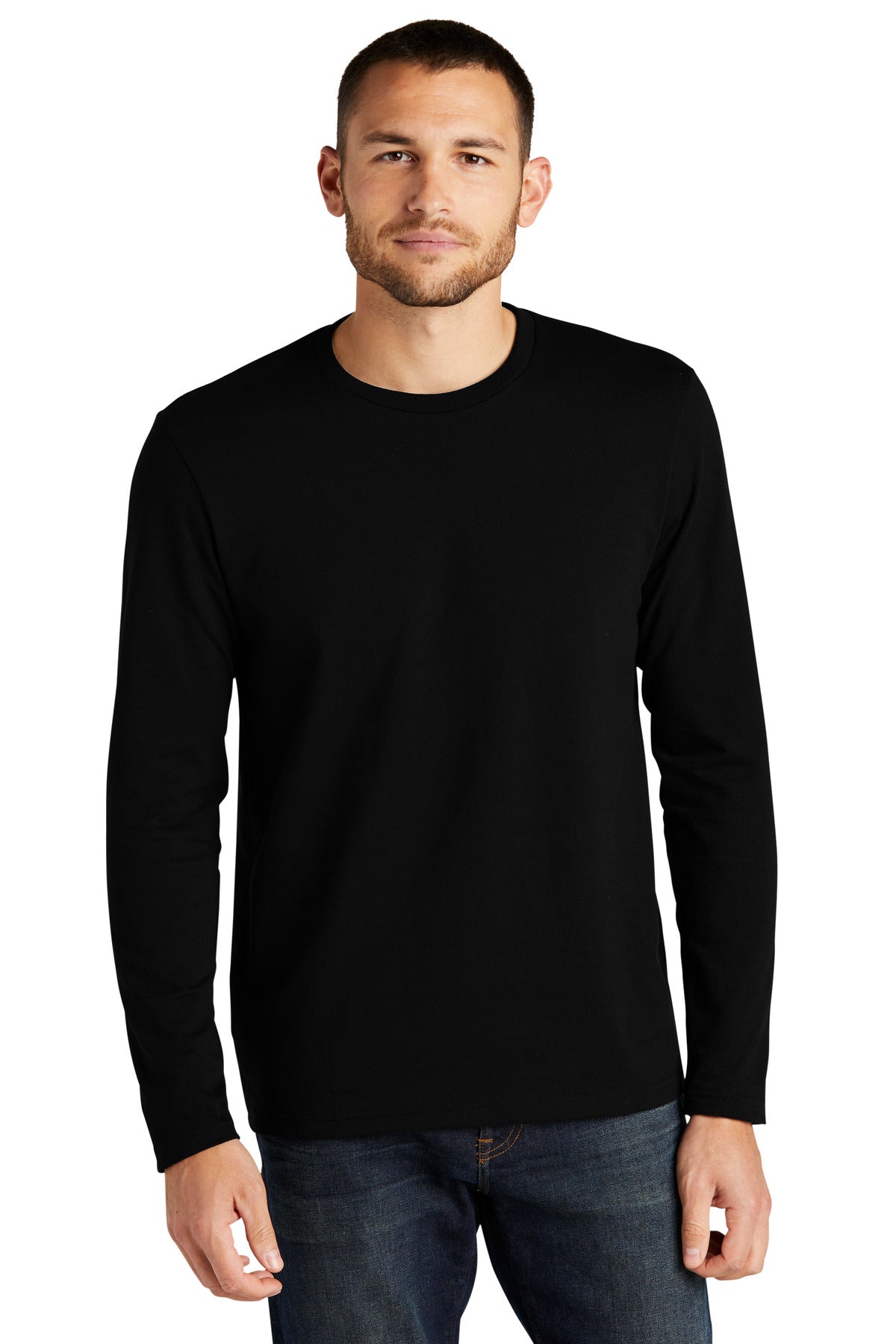 Custom Embroidery or DTF Print - District ® Re-Tee ® Long Sleeve DT8003