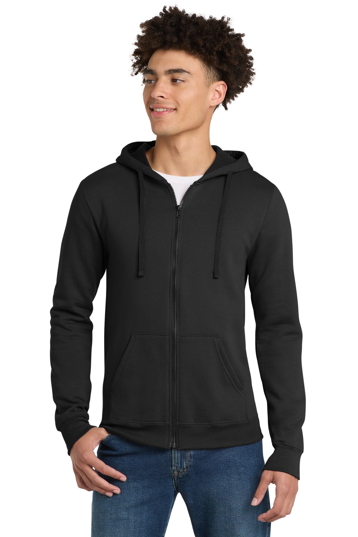 Custom Embroidery or DTF Print - District ® The Concert Fleece ® Full-Zip Hoodie. DT800