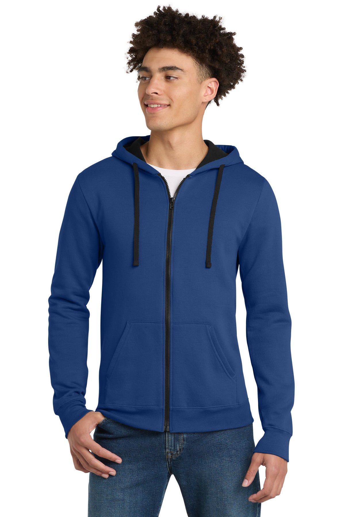 Custom Embroidery or DTF Print - District ® The Concert Fleece ® Full-Zip Hoodie. DT800