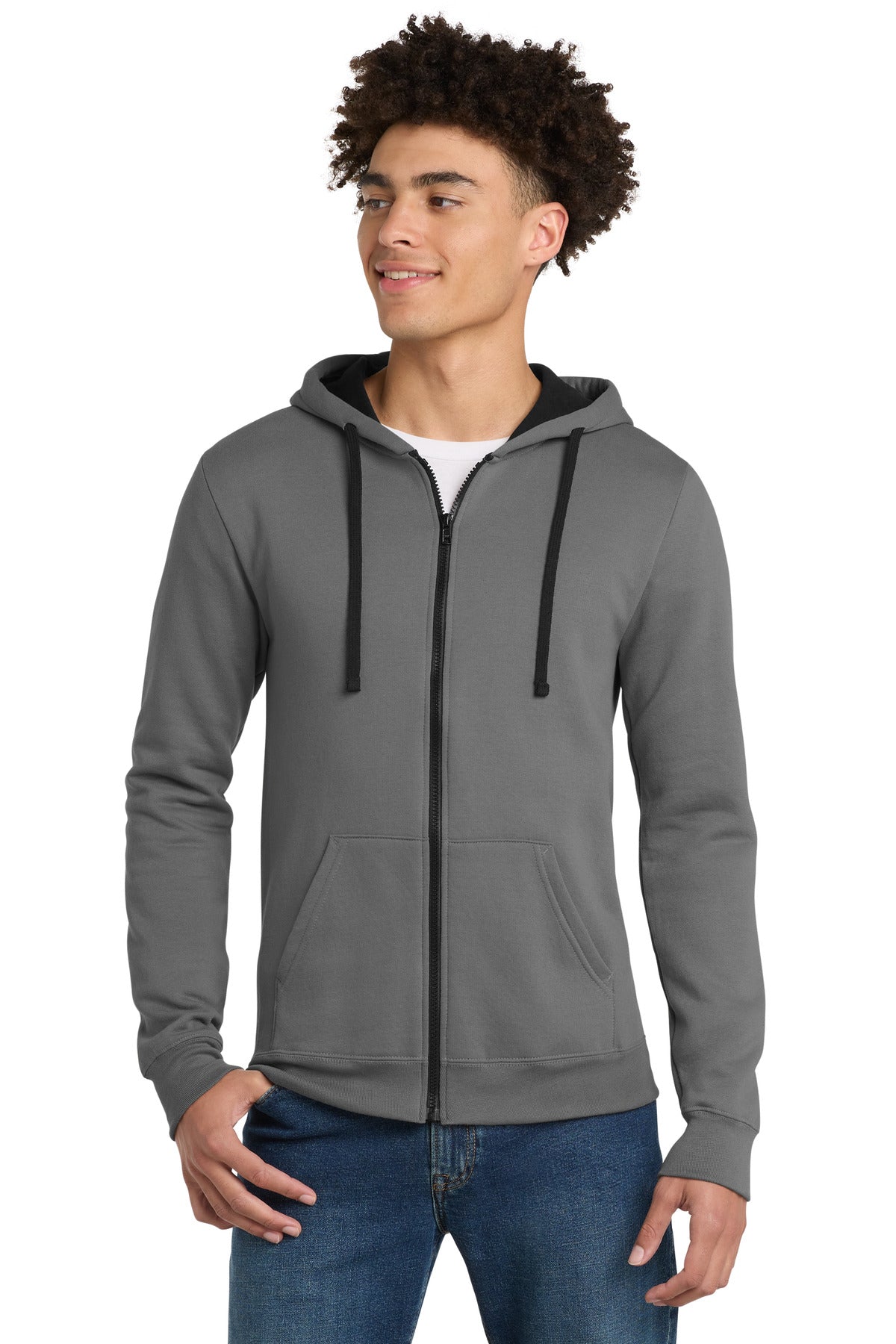 Custom Embroidery or DTF Print - District ® The Concert Fleece ® Full-Zip Hoodie. DT800