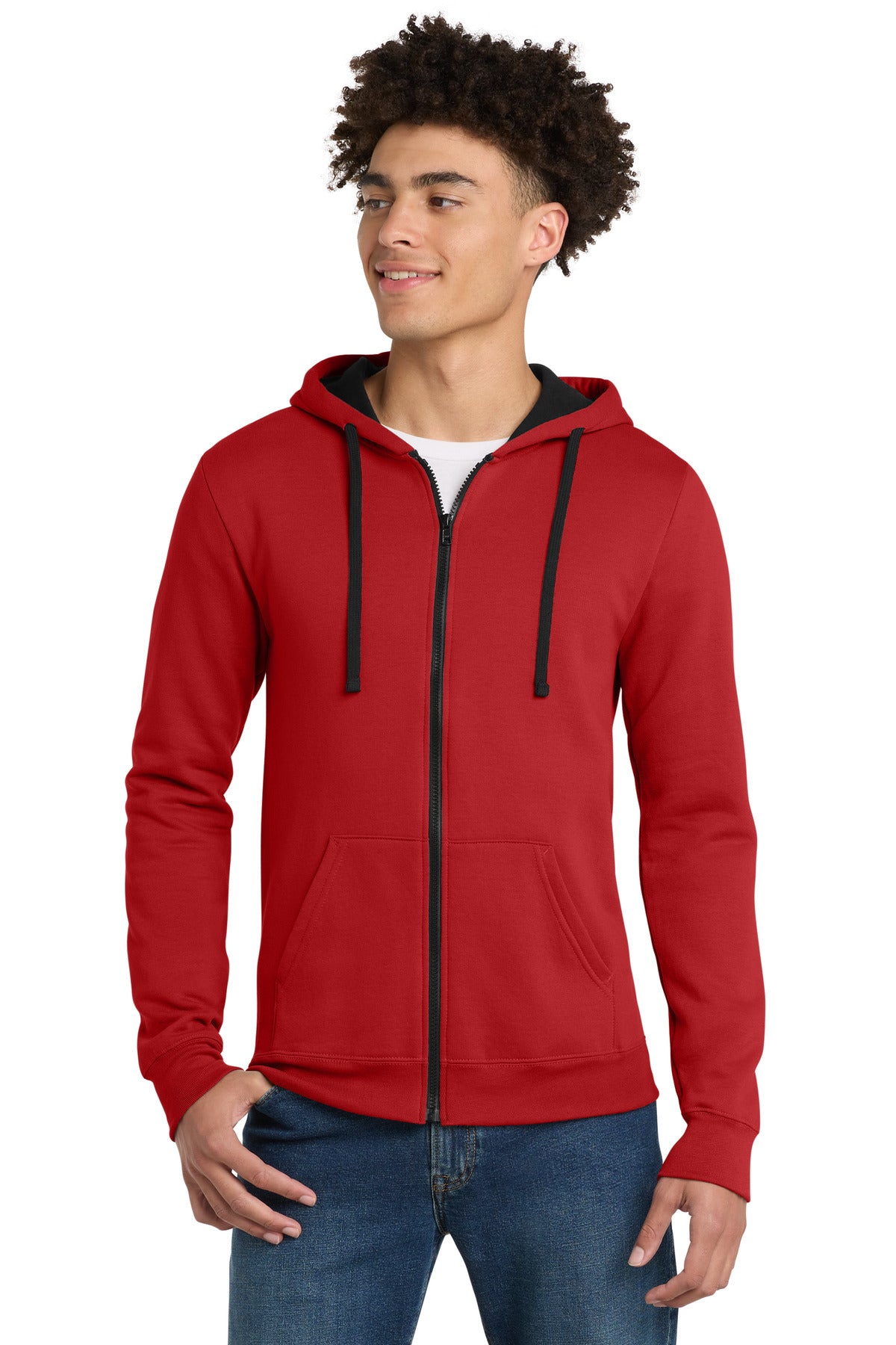 Custom Embroidery or DTF Print - District ® The Concert Fleece ® Full-Zip Hoodie. DT800
