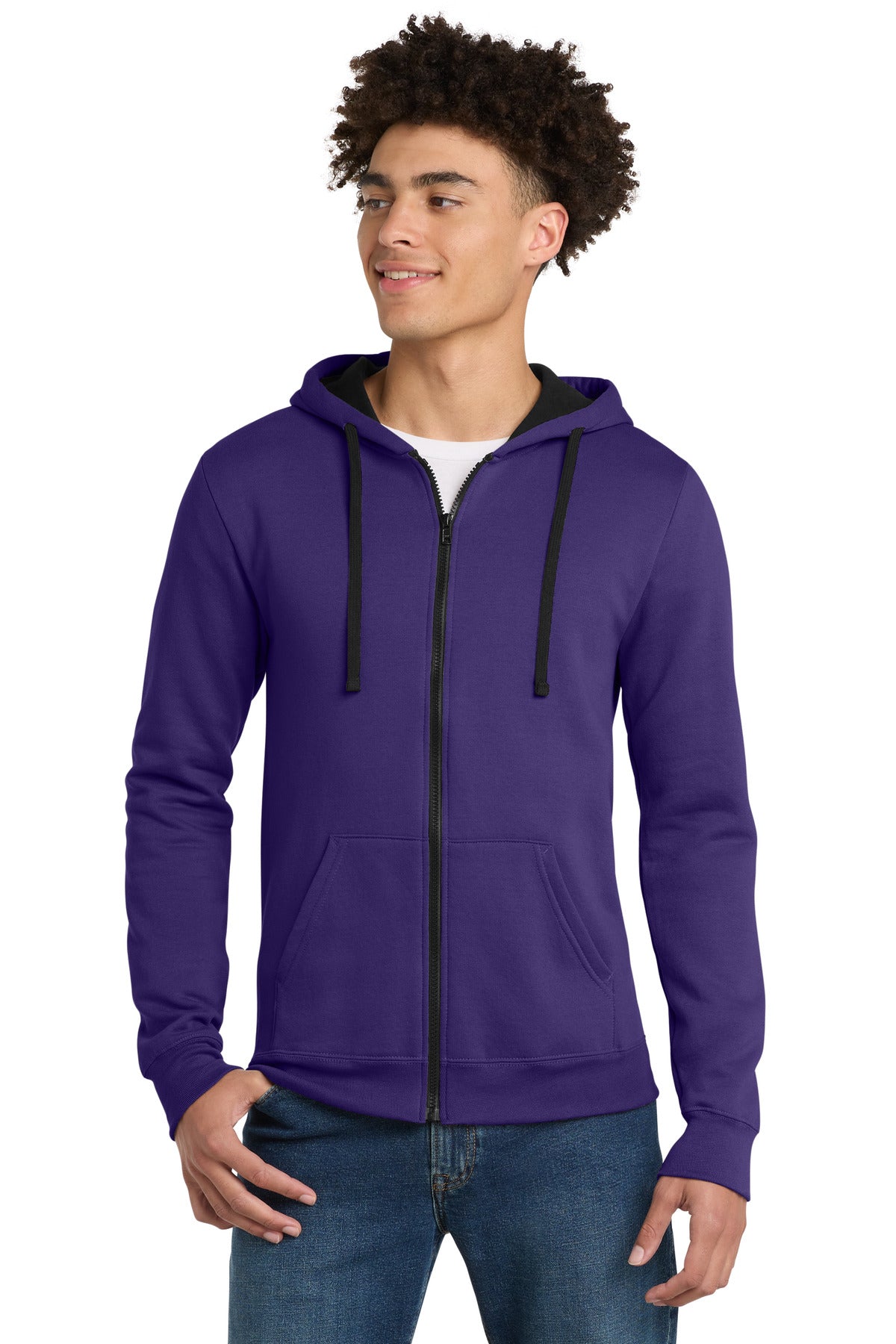 Custom Embroidery or DTF Print - District ® The Concert Fleece ® Full-Zip Hoodie. DT800