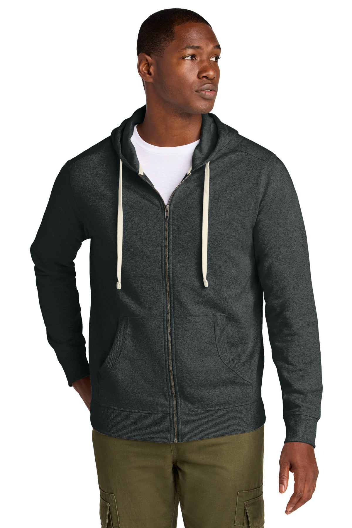 Custom Embroidery or DTF Print - District ® Re-Fleece ™ Full-Zip Hoodie DT8102