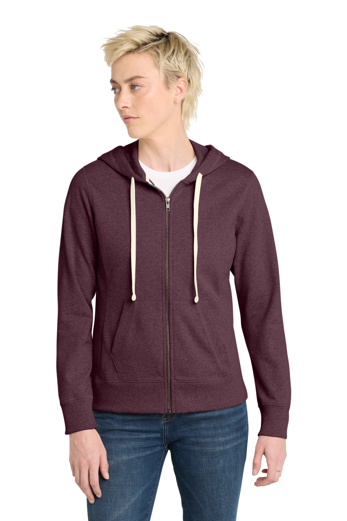 Custom Embroidery or DTF Print - District ® Women's Re-Fleece ™ Full-Zip Hoodie DT8103