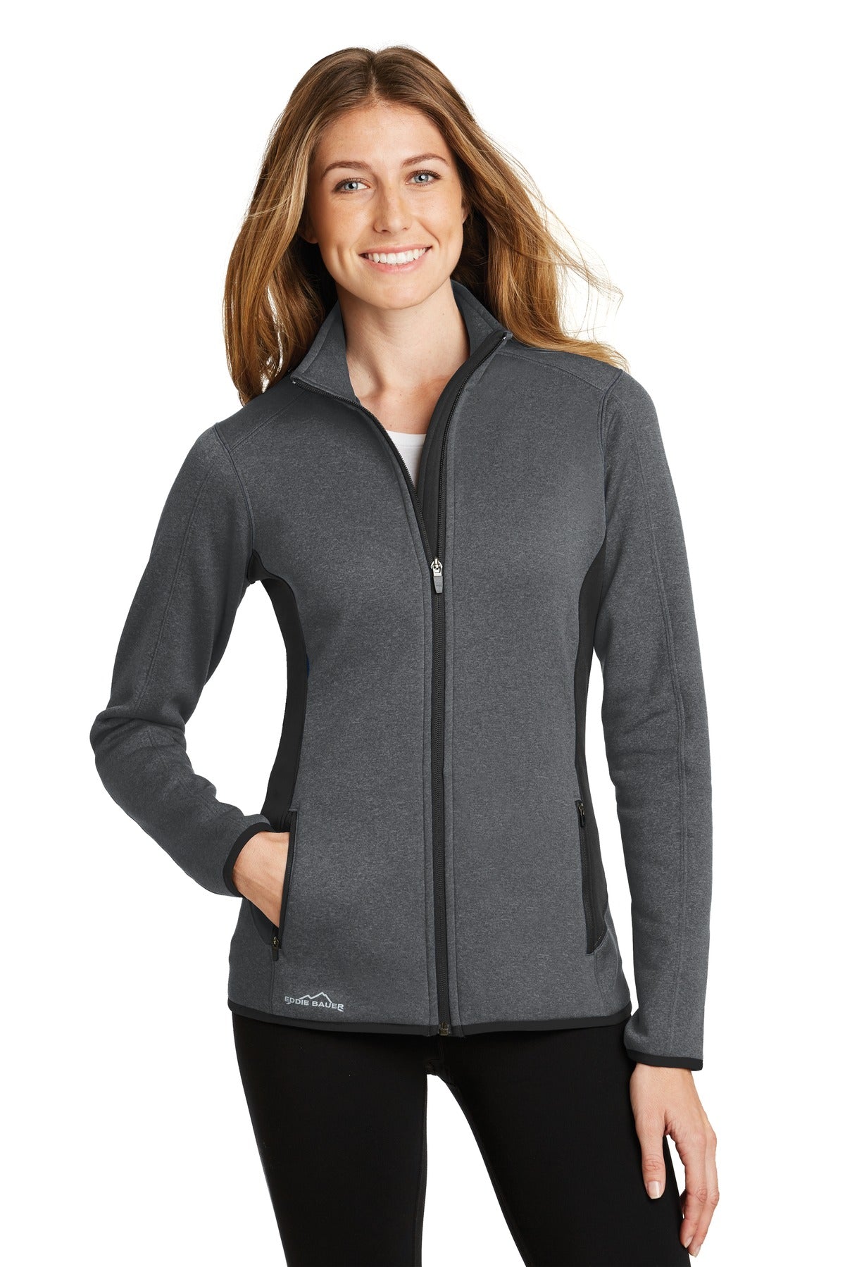 Custom Embroidery or DTF Print - Eddie Bauer® Women's Full-Zip Heather Stretch Fleece Jacket. EB239