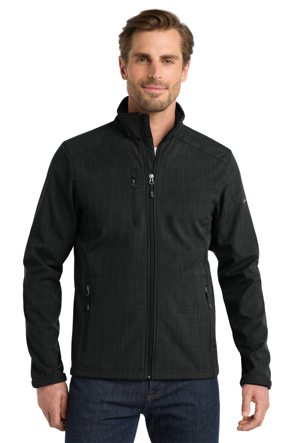 Custom Embroidery or DTF Print - Eddie Bauer® Shaded Crosshatch Soft Shell Jacket. EB532