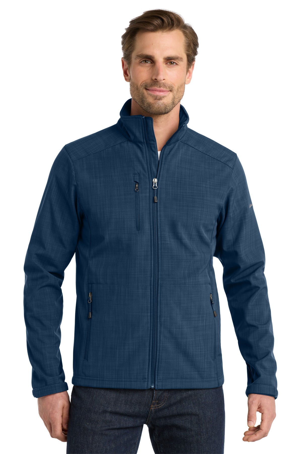 Custom Embroidery or DTF Print - Eddie Bauer® Shaded Crosshatch Soft Shell Jacket. EB532
