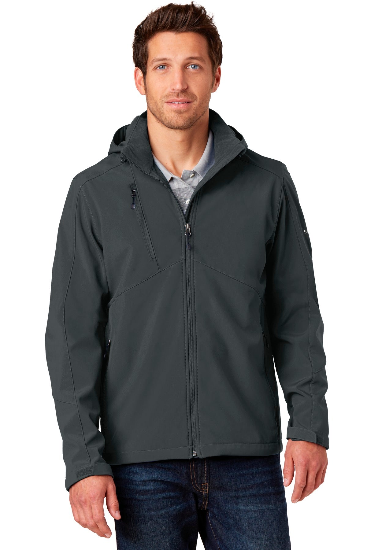 Custom Embroidery or DTF Print - Eddie Bauer ® Hooded Soft Shell Parka. EB536