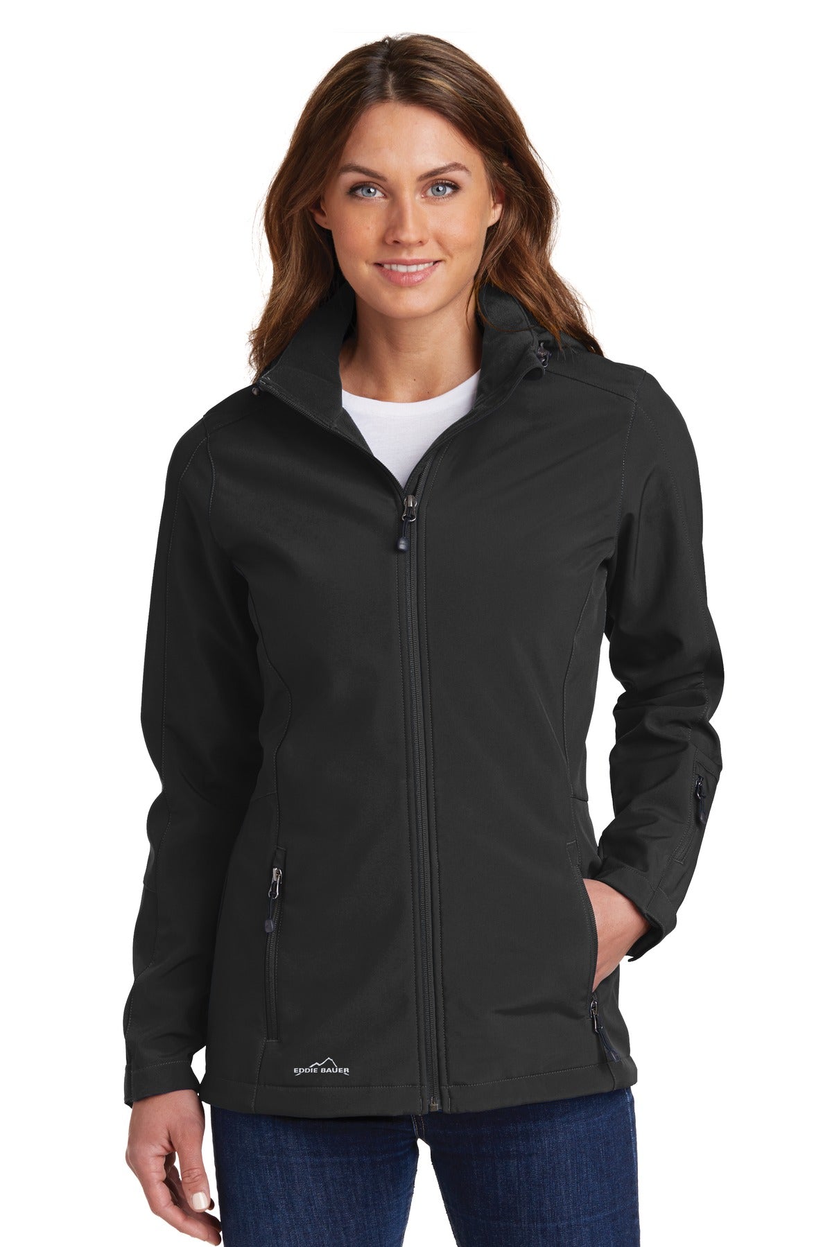 Custom Embroidery or DTF Print - Eddie Bauer® Women's Hooded Soft Shell Parka. EB537