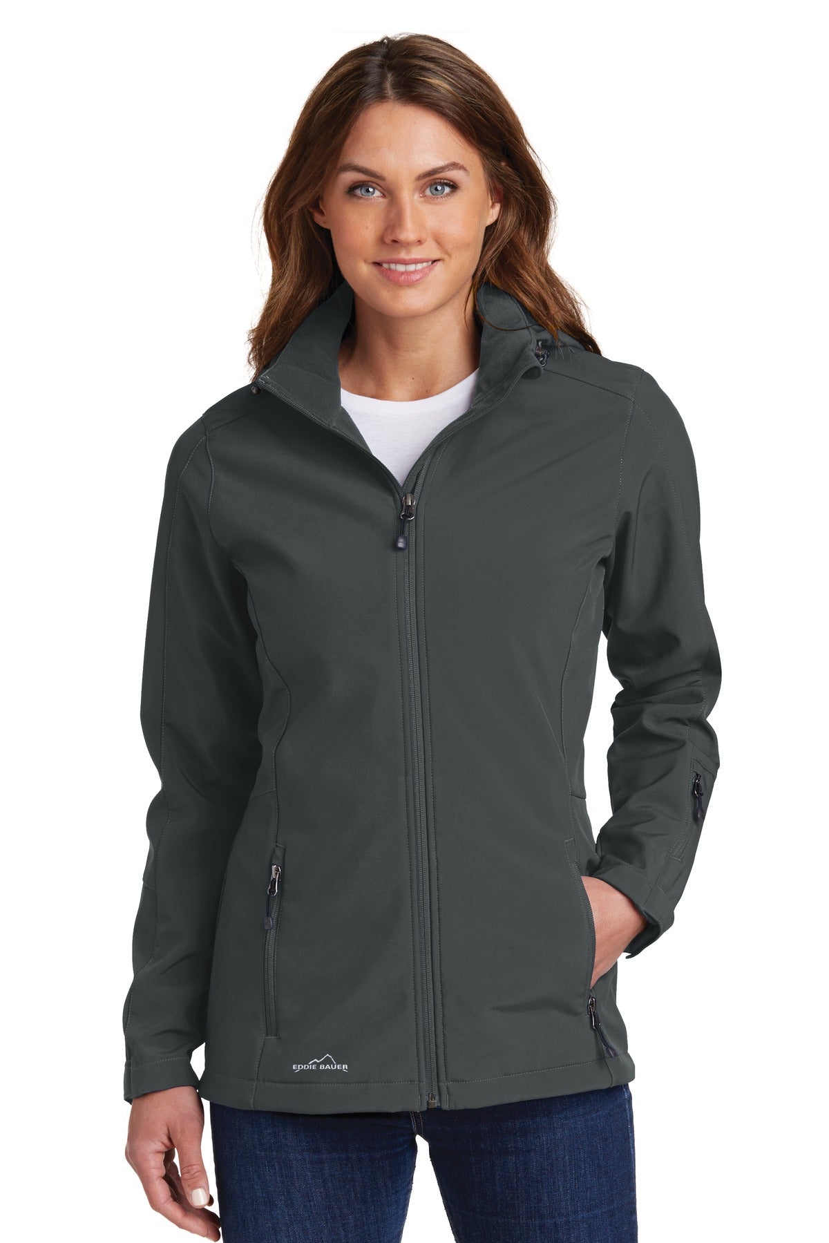 Custom Embroidery or DTF Print - Eddie Bauer® Women's Hooded Soft Shell Parka. EB537