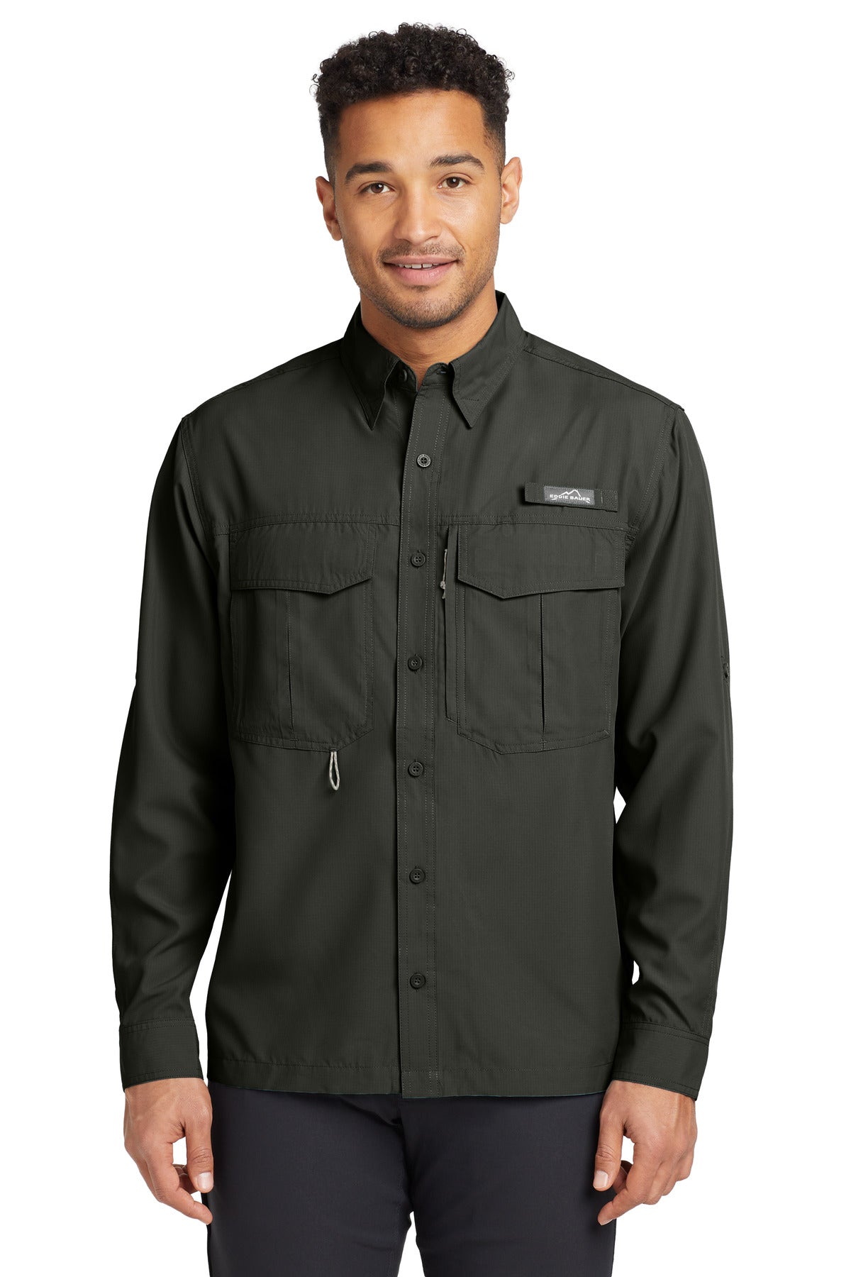 Custom Embroidery or DTF Print - Eddie Bauer ® - Long Sleeve Performance Fishing Shirt. EB600