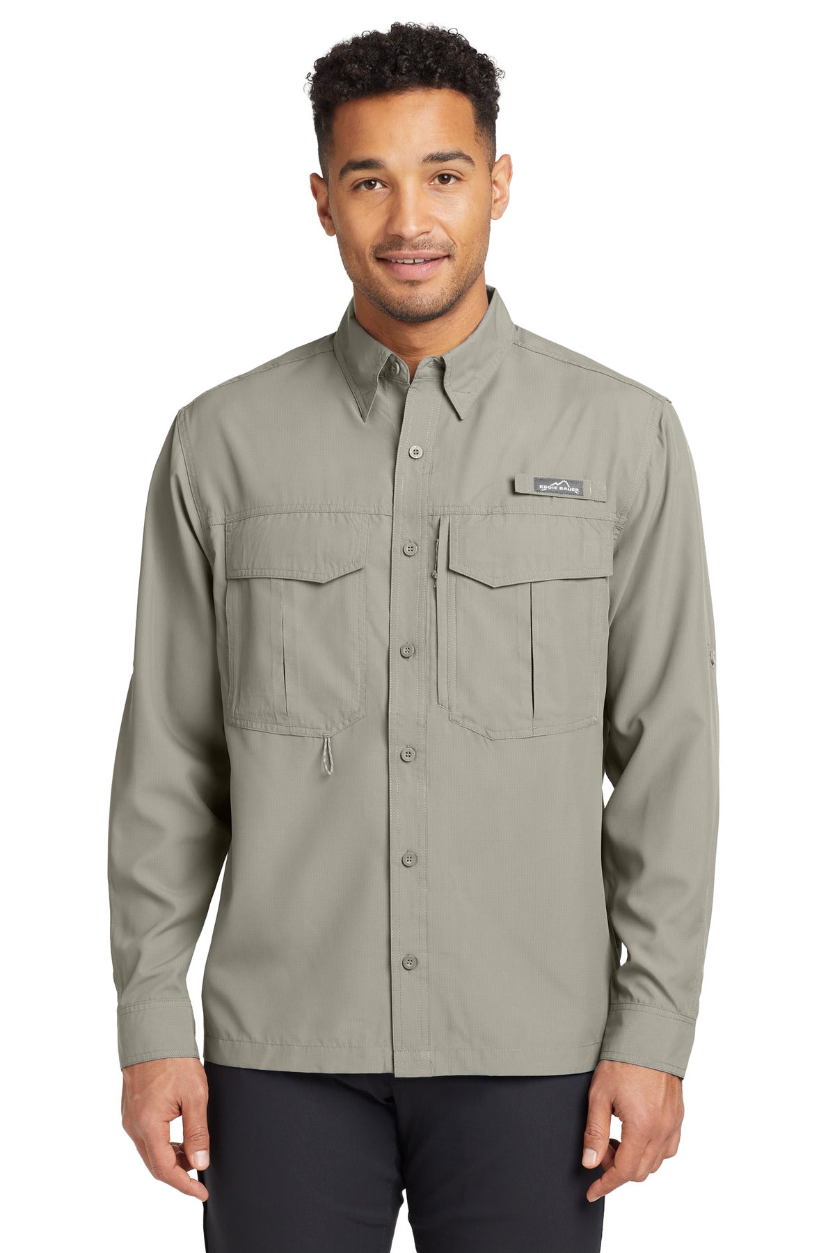Custom Embroidery or DTF Print - Eddie Bauer® - Long Sleeve Performance Fishing Shirt. EB600