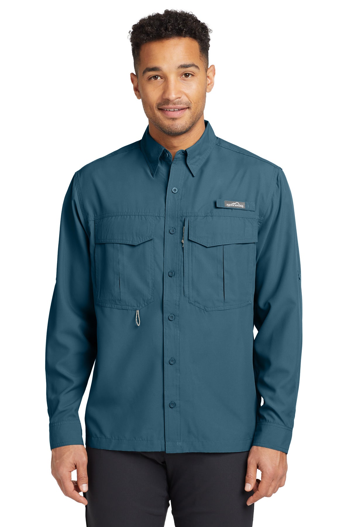 Custom Embroidery or DTF Print - Eddie Bauer® - Long Sleeve Performance Fishing Shirt. EB600