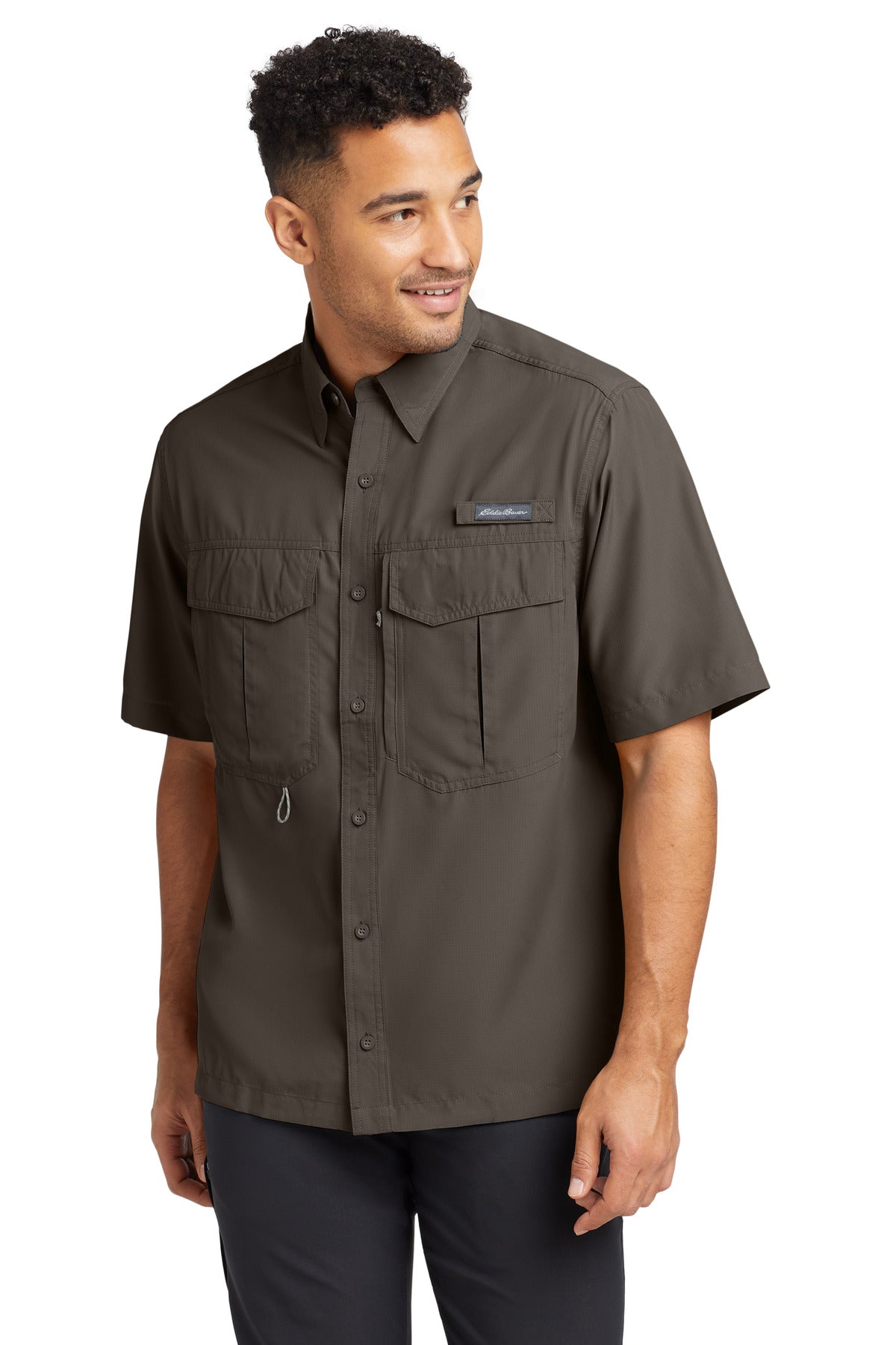 Custom Embroidery or DTF Print - Eddie Bauer® Short Sleeve Performance Fishing Shirt EB602