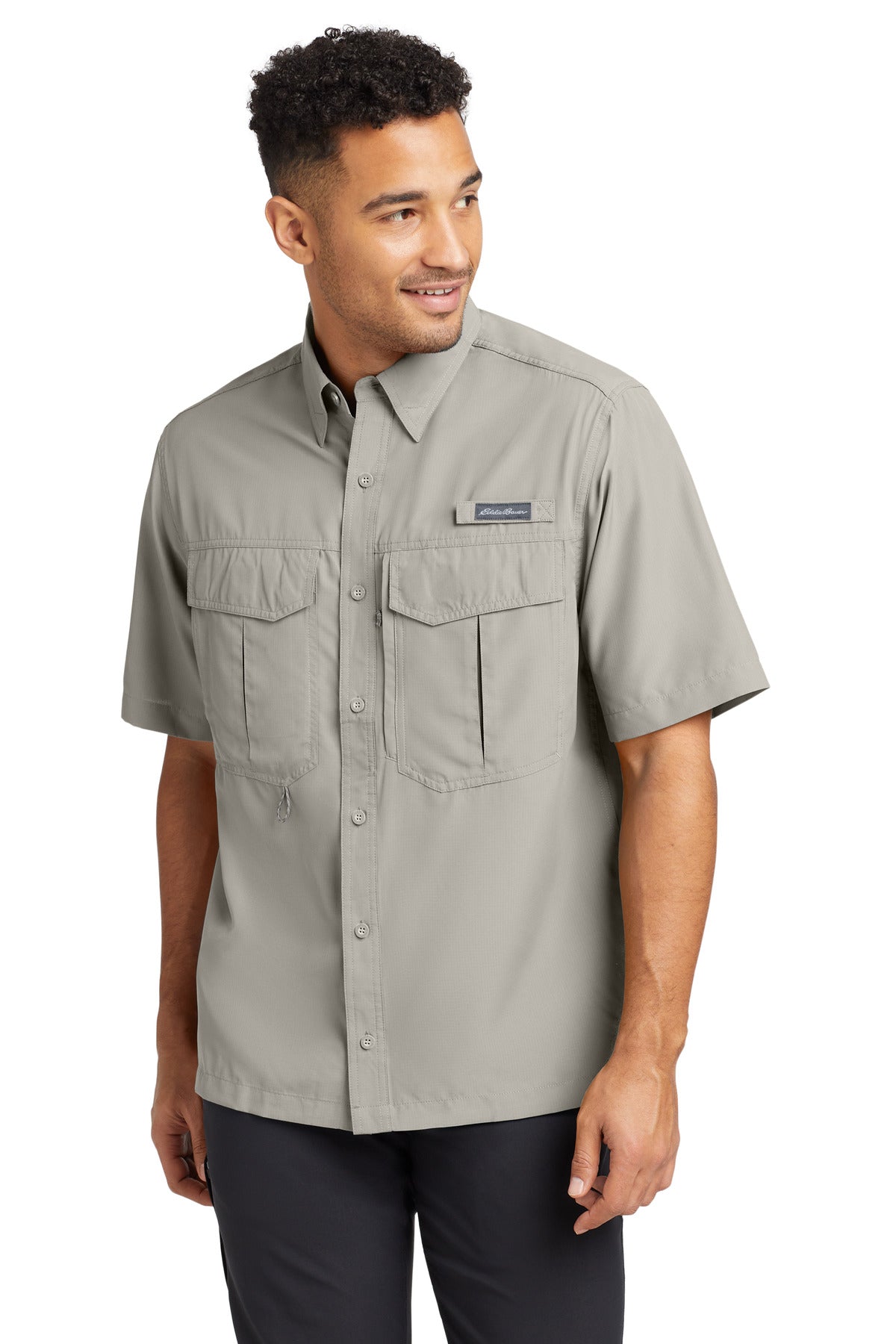 Custom Embroidery or DTF Print - Eddie Bauer ® Short Sleeve Performance Fishing Shirt EB602