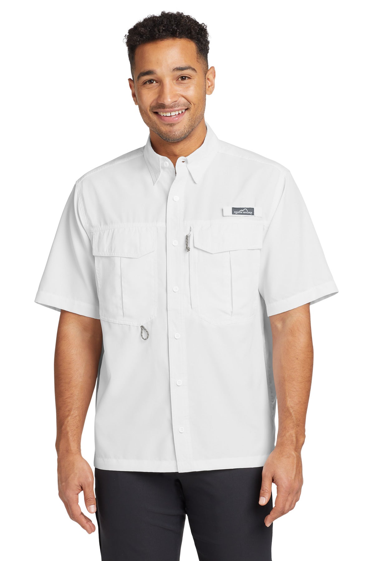 Custom Embroidery or DTF Print - Eddie Bauer ® Short Sleeve Performance Fishing Shirt EB602