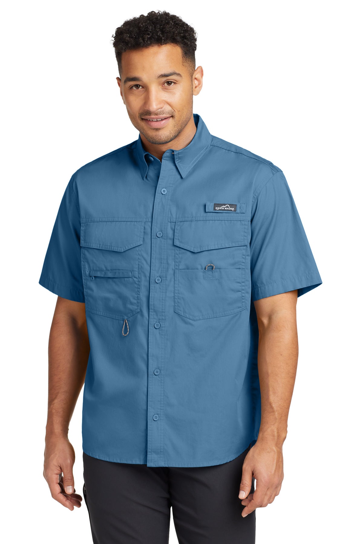 Custom Embroidery or DTF Print - Eddie Bauer® - Short Sleeve Fishing Shirt. EB608
