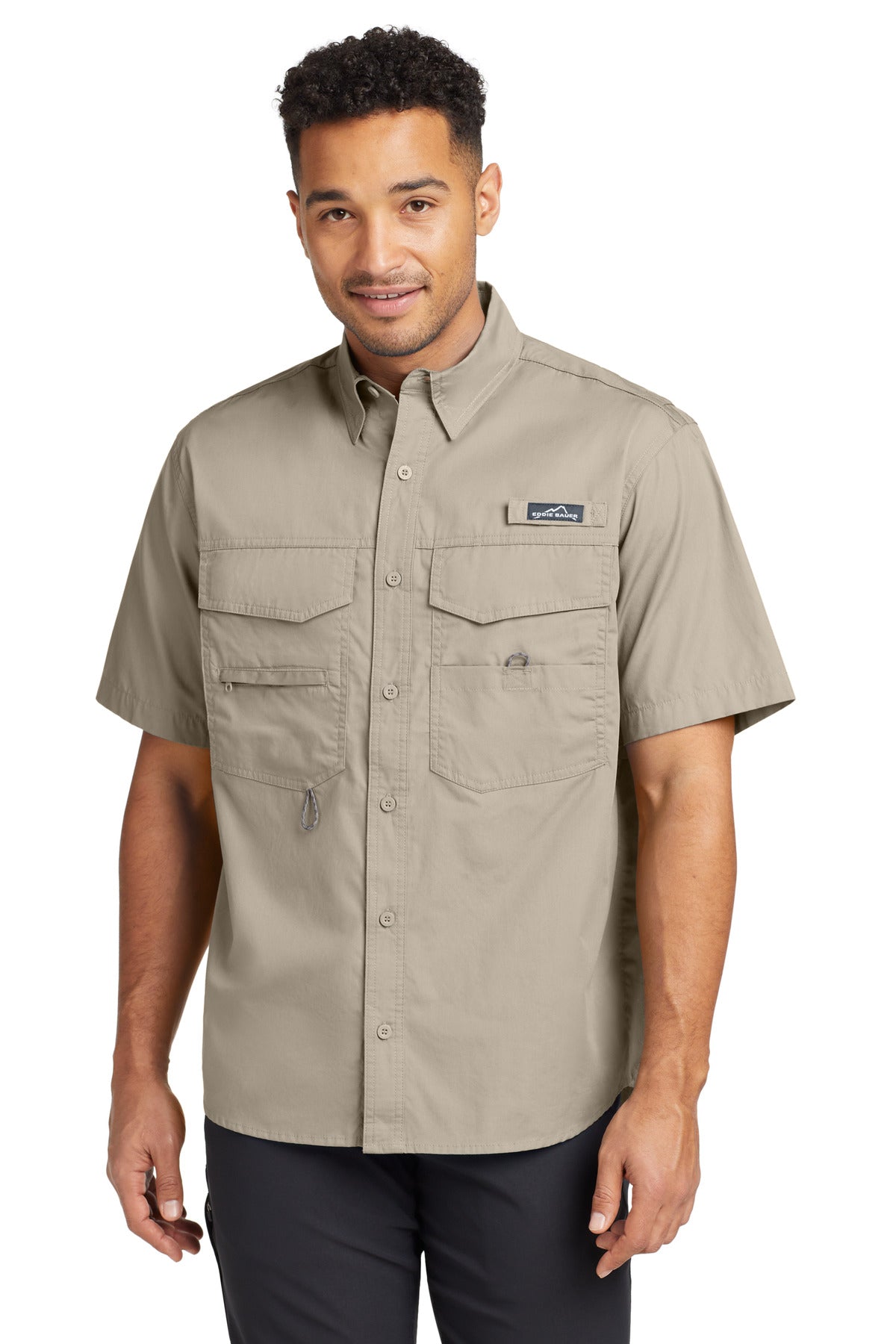 Custom Embroidery or DTF Print - Eddie Bauer® - Short Sleeve Fishing Shirt. EB608