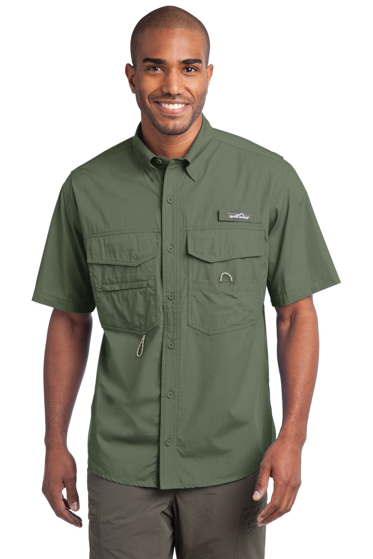 Custom Embroidery or DTF Print - Eddie Bauer® - Short Sleeve Fishing Shirt. EB608