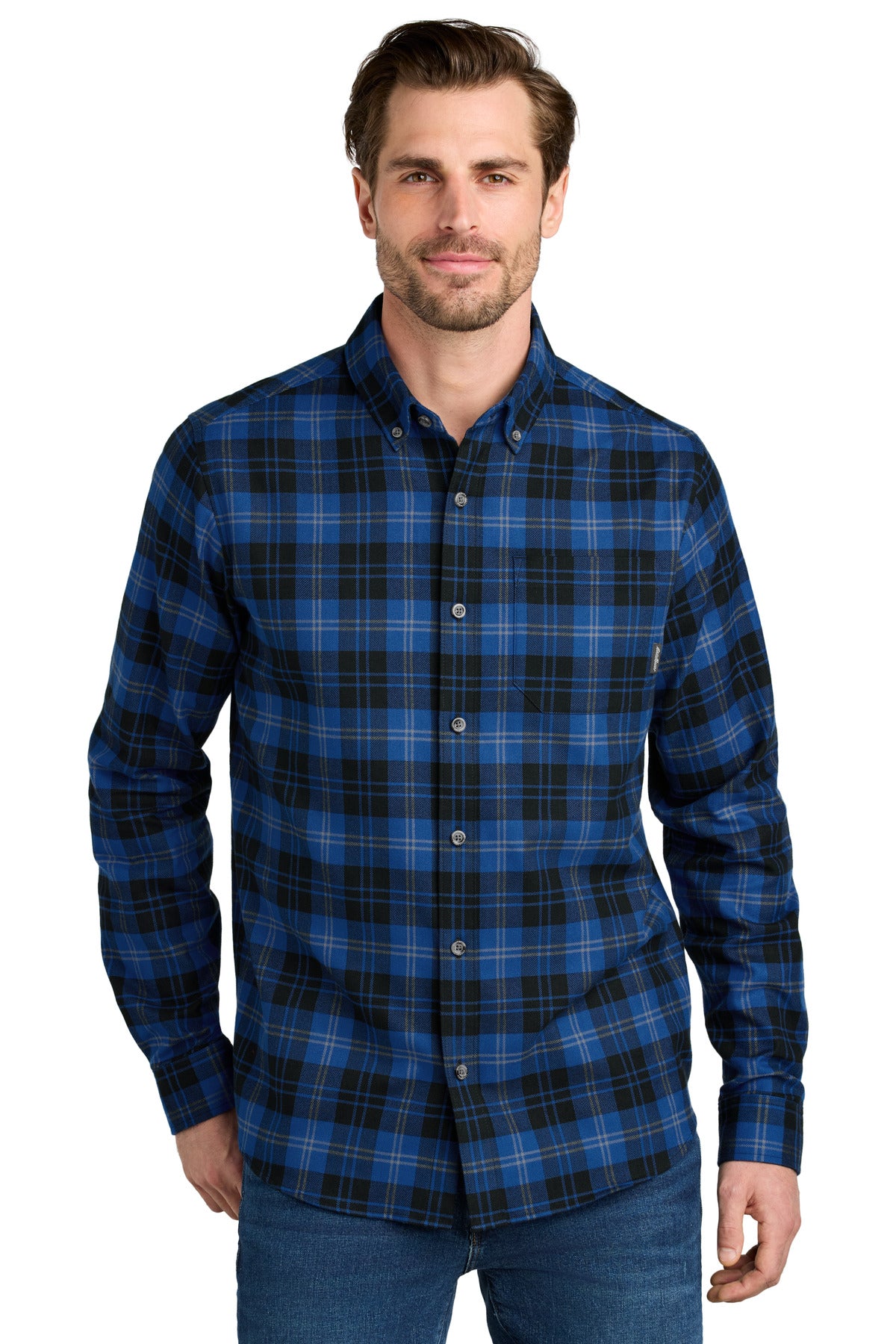 Custom Embroidery or DTF Print - Eddie Bauer ® Long Sleeve Favorite Flannel Plaid Shirt EB610