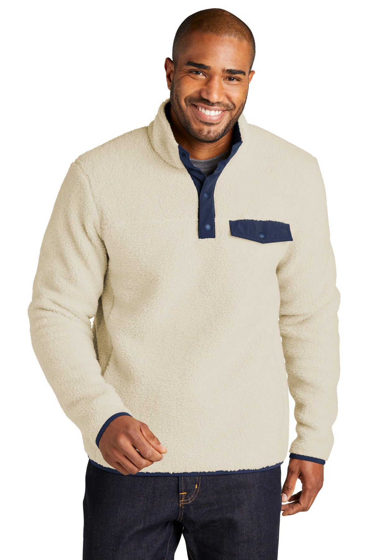 Custom Embroidery or DTF Print - Port Authority ® Camp Fleece Snap Pullover F140